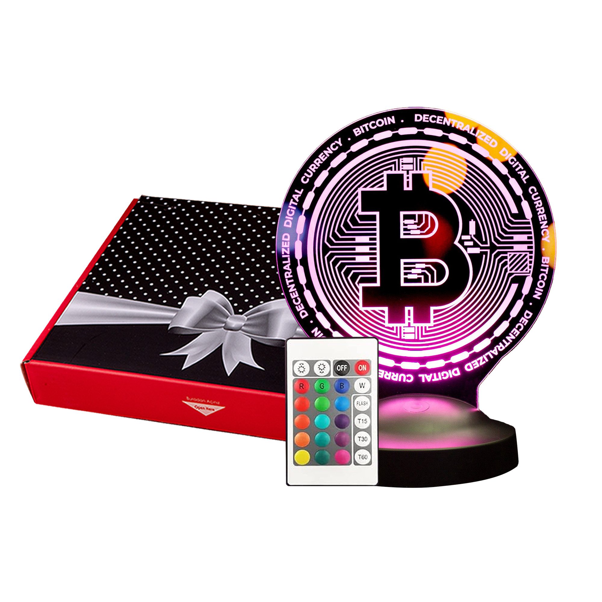Geschenkelampe LED Nachttischlampe Bitcoin 3D Gravur Nachtlicht Geschenk fü günstig online kaufen