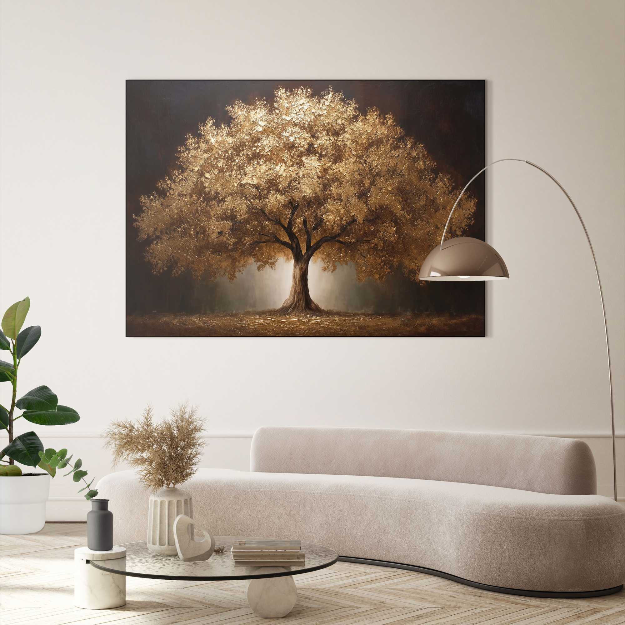 Reinders! XXL-Wandbild Der goldene Baum, Bäume (1 St), Wohnzimmer - Gold - MDF - Wald - 140x100 cm