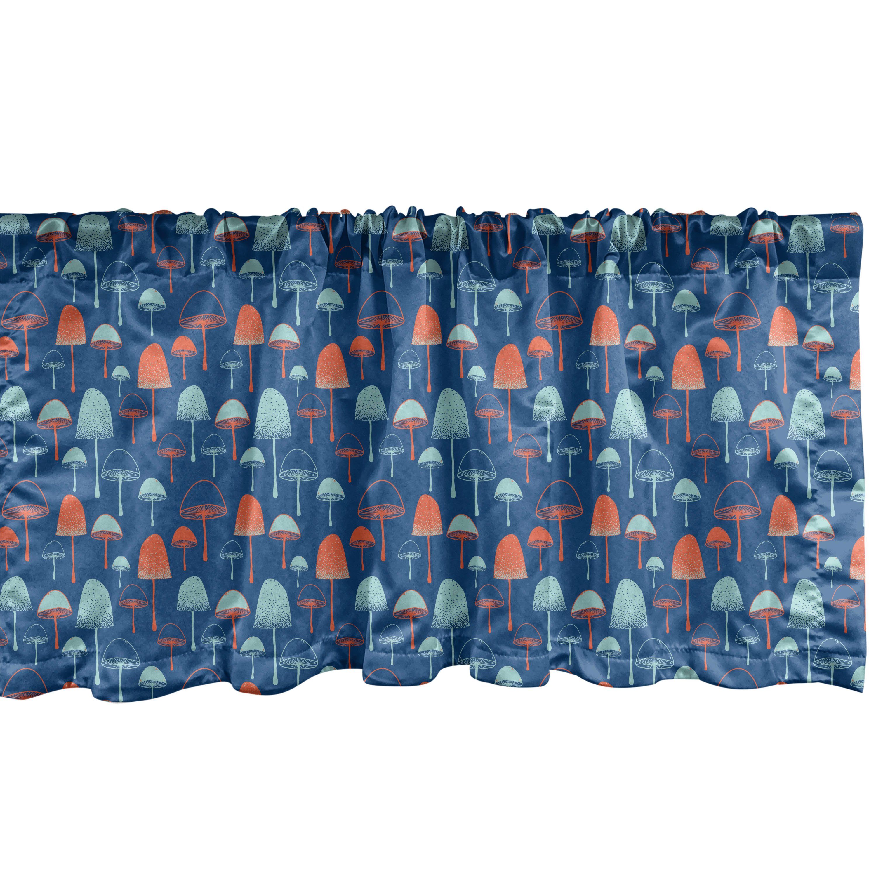 Scheibengardine Vorhang Volant für Küche Schlafzimmer Dekor mit Stangentasche, Abakuhaus, Microfaser, Burnt orange Bicolor Pilze Kunst