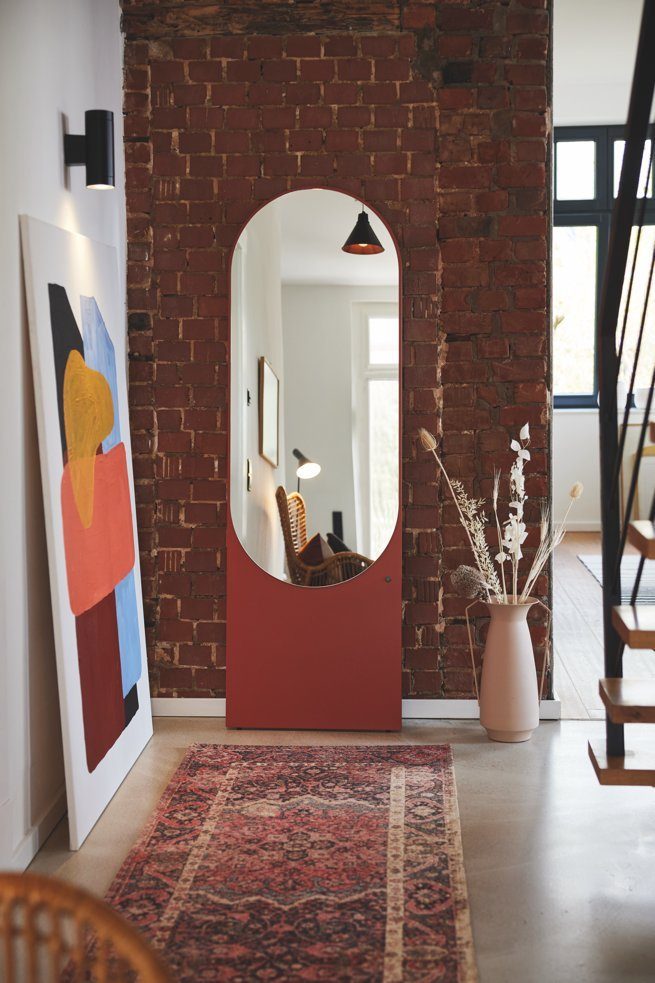 TAILOR Form Wandlehnender in - lackiert, COLOR Spiegel hochwertig schönen & in coral_013 farbiges Standspiegel Farben TOM HOME MIRROR besonderer Highlight vielen -