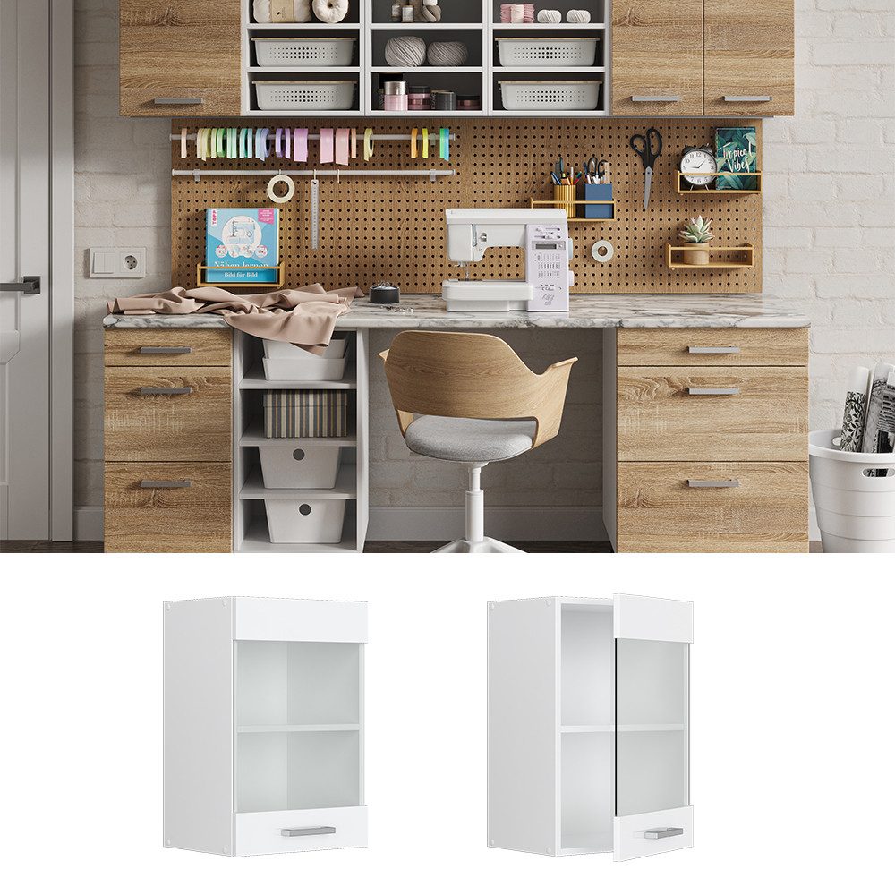 Vicco Schranksystem R-Line, Weiß Hochglanz/Weiß, 40 günstig online kaufen