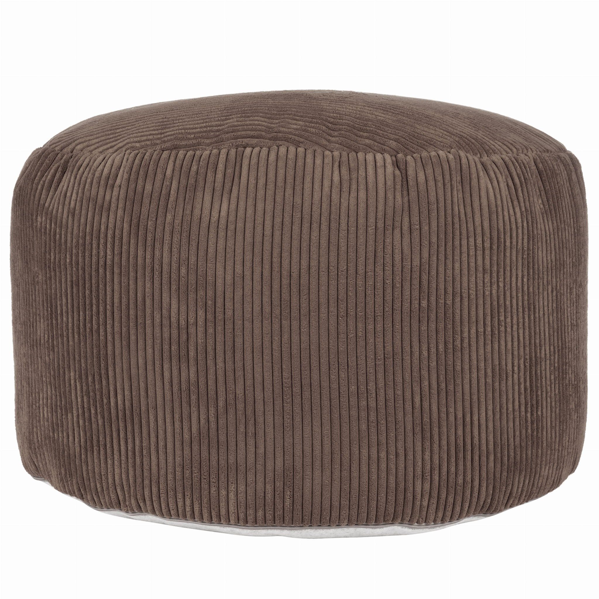 adekorhome Sitzsack Runder Hocker aus Cord 70x45cm Sitzpouf Bodenkissen Fußablage