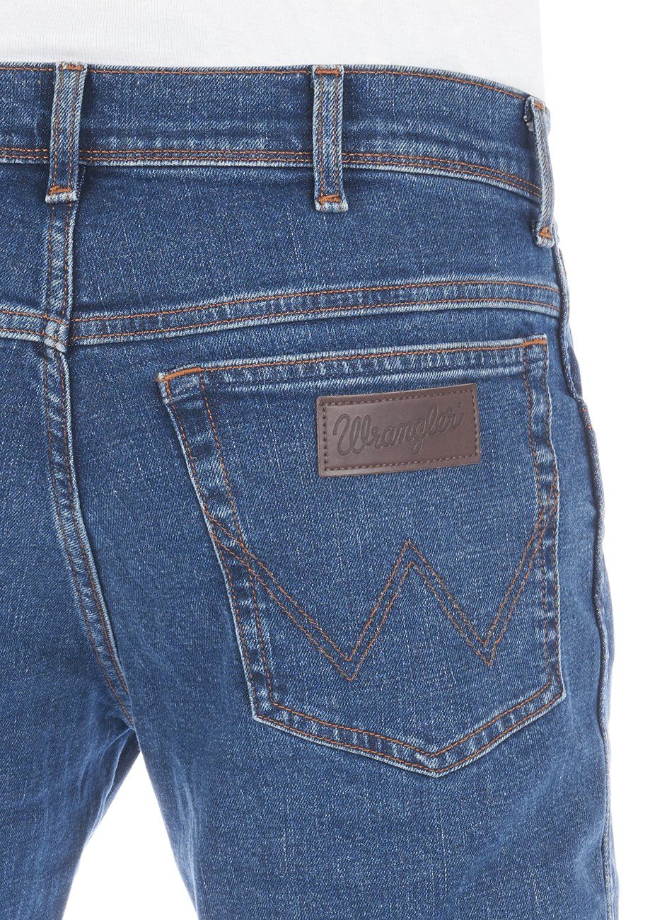 Denim Blue Texas (W12SHN32C) Basement Slim-fit-Jeans Slim Herren Fit Jeanshose mit Stretch Hose Wrangler