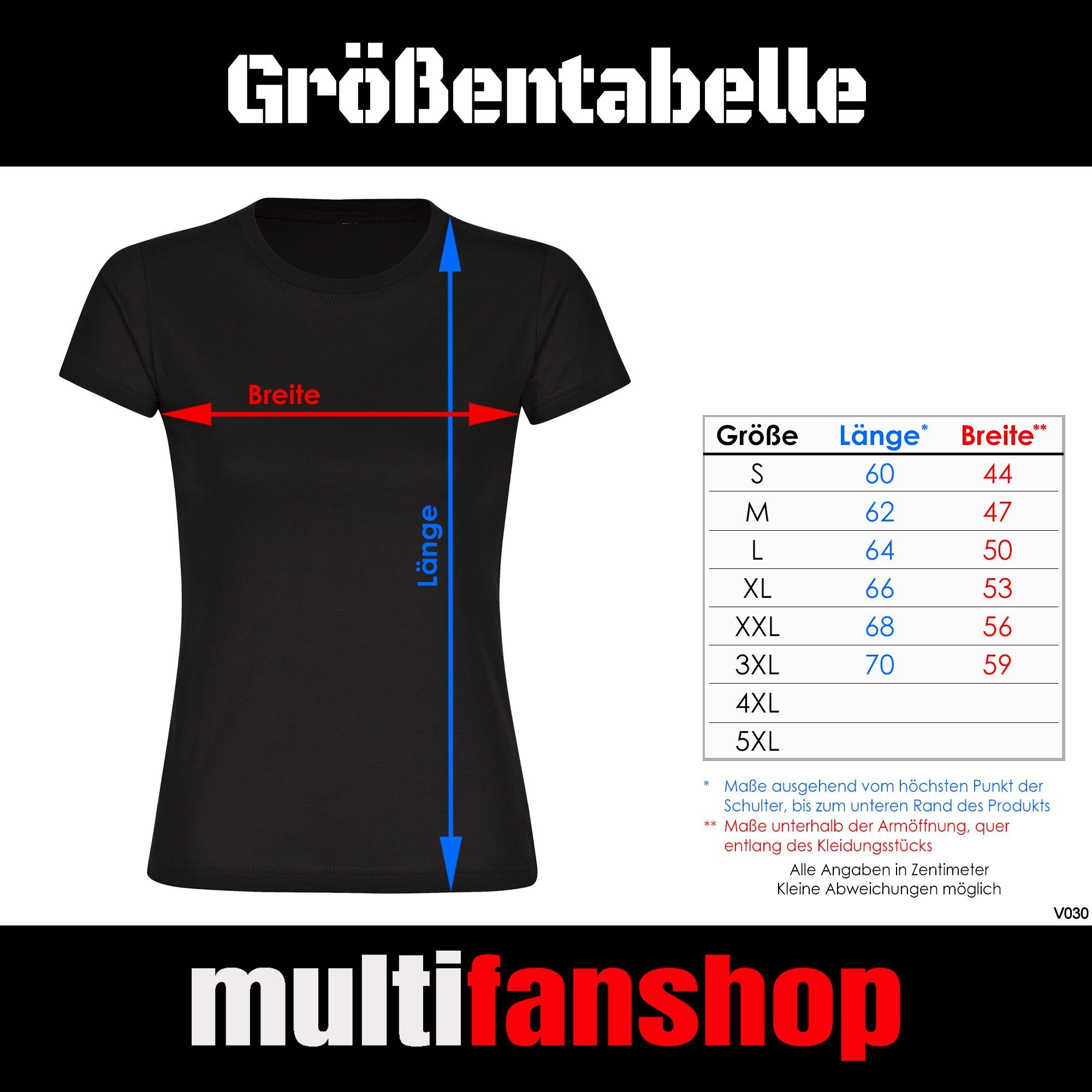 multifanshop T-Shirt Damen Holstein - Brust & Seite - Frauen