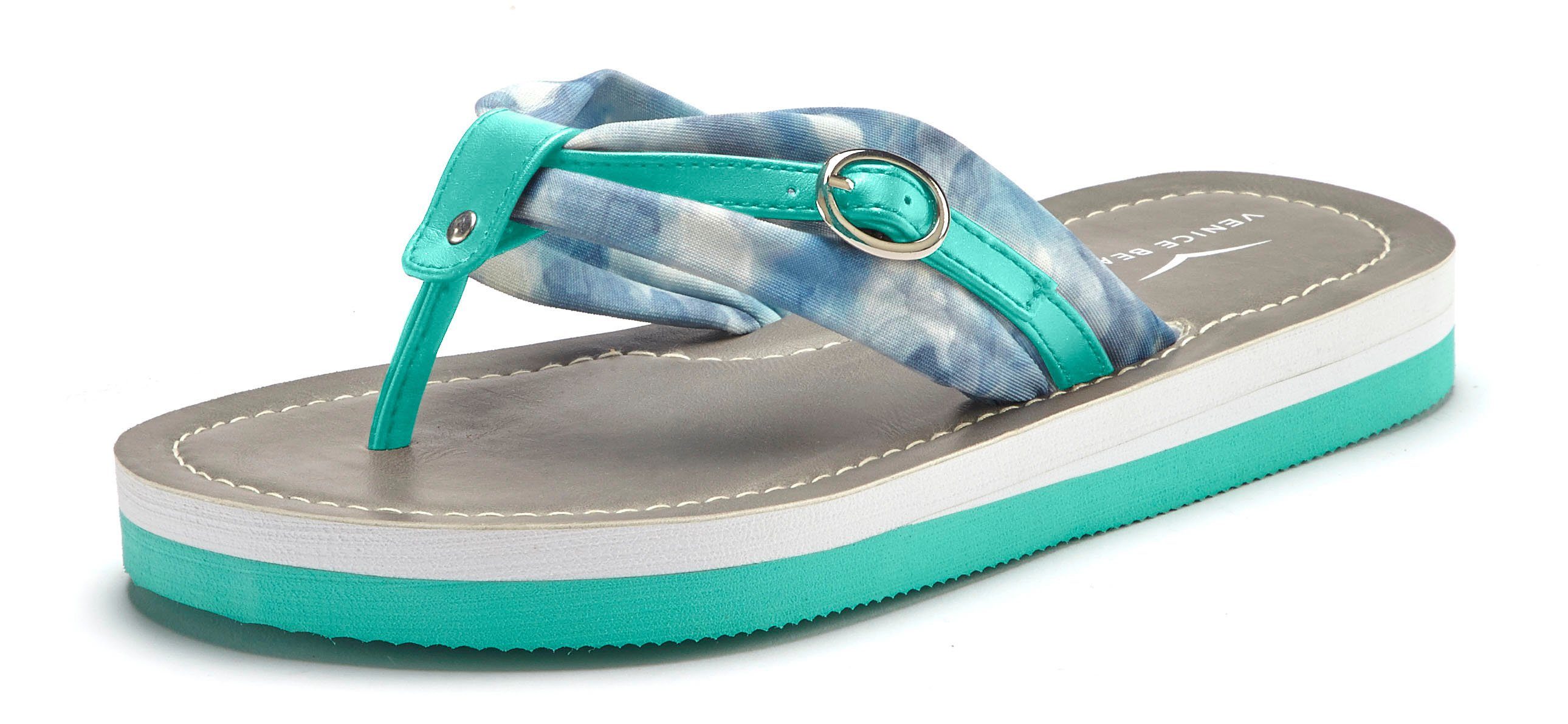 Venice Beach Sandale, Badeschuh, Pantolette, Badelatsche, Flip Flop, Badeschlappe Badezehentrenner Zehentrenner mit wasserabweisender und leichter Sohle VEGAN