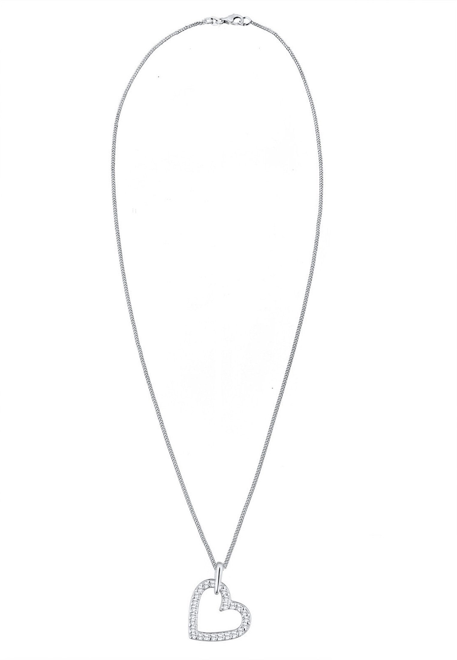 Elli Collierkettchen Herz Anhänger 925 Silber, mit Kristallen von Swarovski®