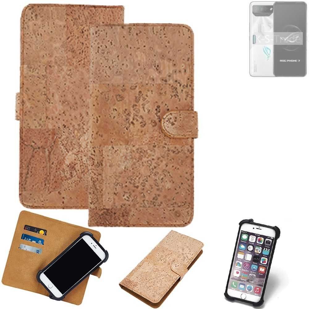 K-S-Trade Handyhülle für Asus ROG Phone 7, Hülle - Kork Handyhülle Cover - Schutzhülle TPU Case Bumper in