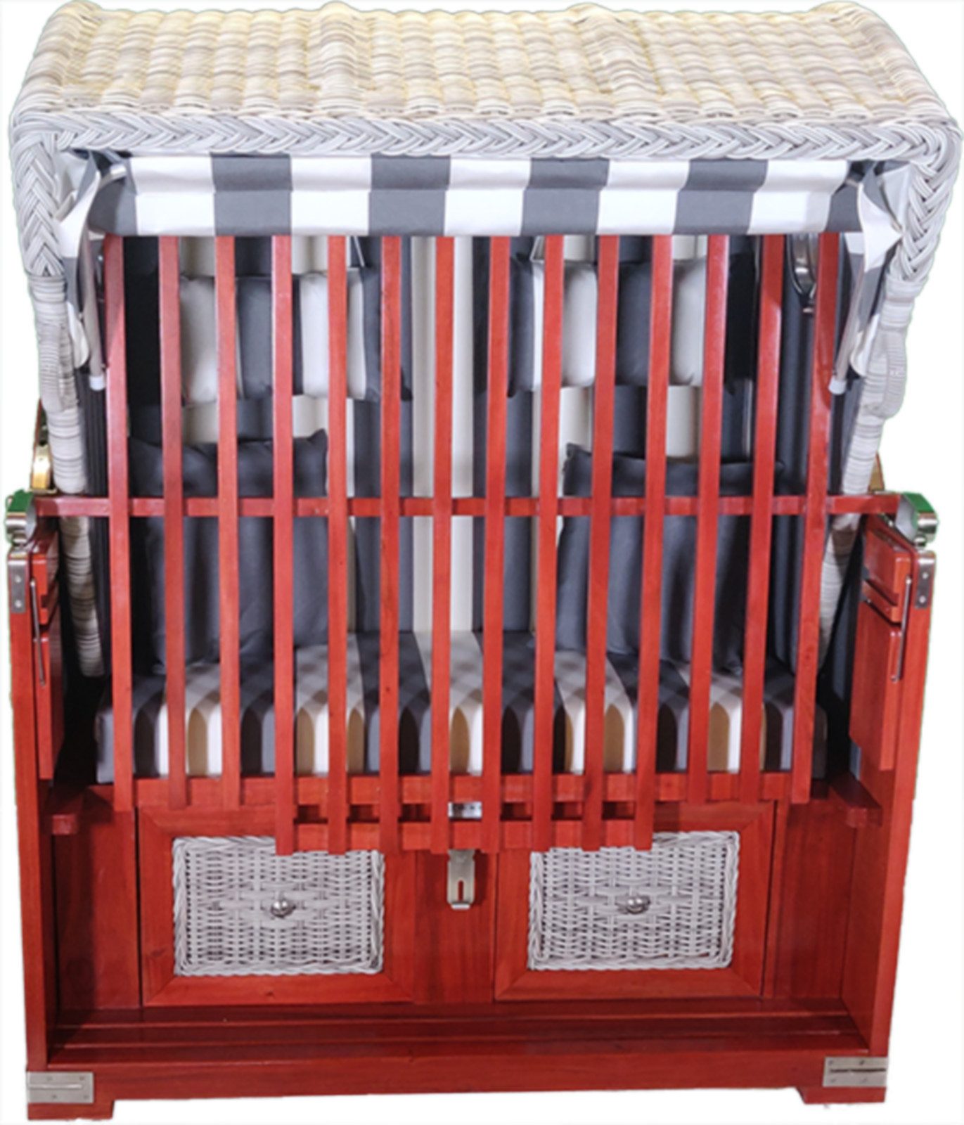 Strandkorb-King Strandkorb Strandkorb-King Schutzgitter Mahagoni für 2 Sitzer 125cm, BxTxH: 128x110x4 cm, 2 Sitzer