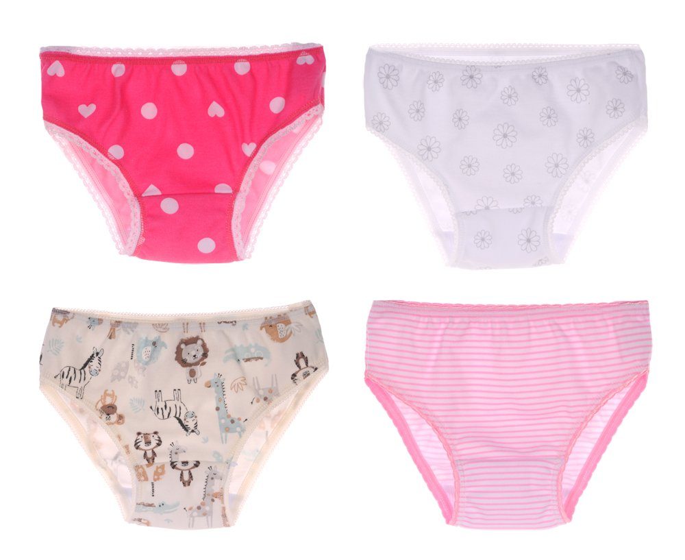 La Bortini Slip Baby und Kinder Höschen 4er Pack Slips aus reiner Baumwolle, 68 74 80 86 92 98 104 110 116 122