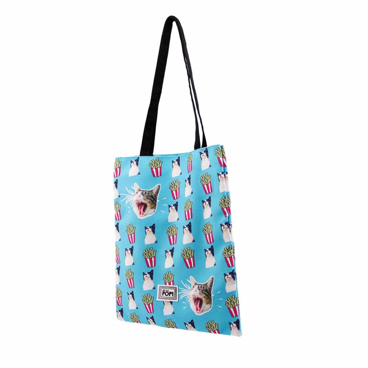 Oh My Pop! Tragetasche - Angry Cat Shopping Bag mehrfarbig mit Schultergriffen 33 x 40 cm (1-tlg)