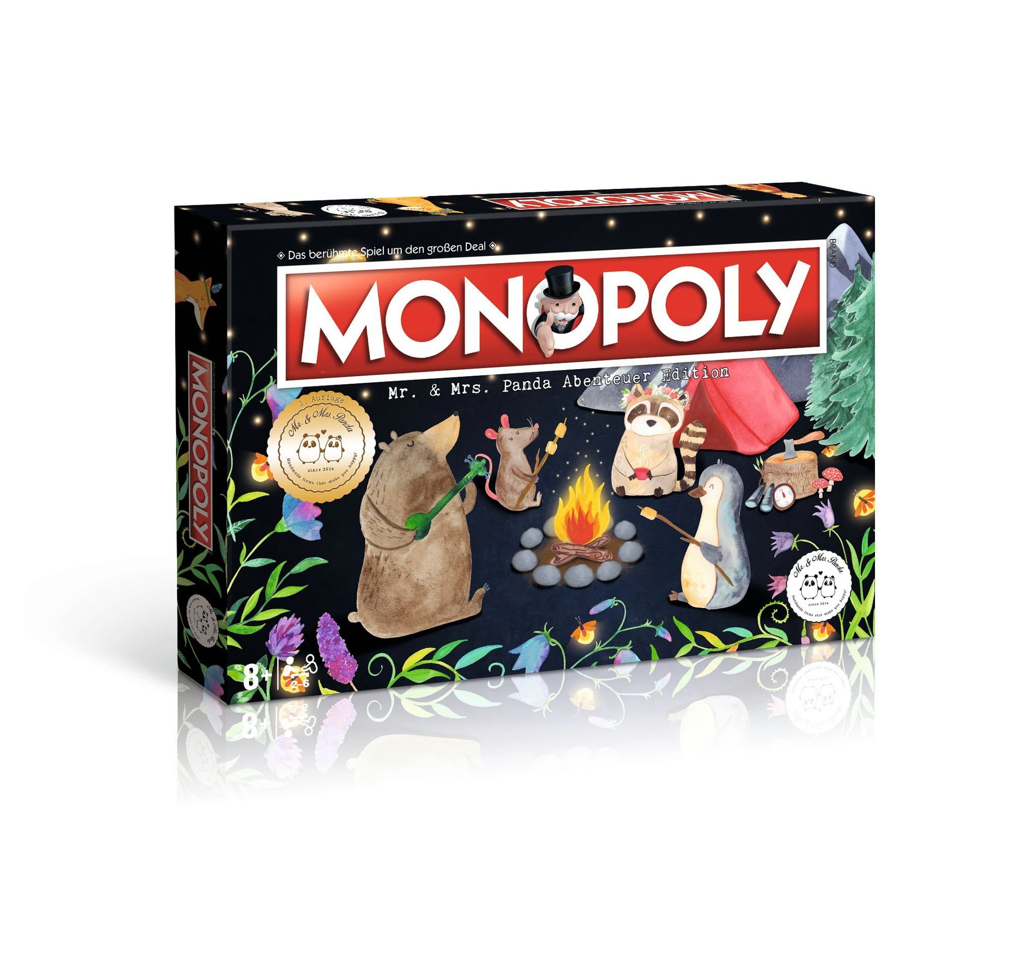Winning Moves Spiel Monopoly Mr. und Mrs. Panda, Brettspiel, Zweisprachig (Deutsch & Englisch)