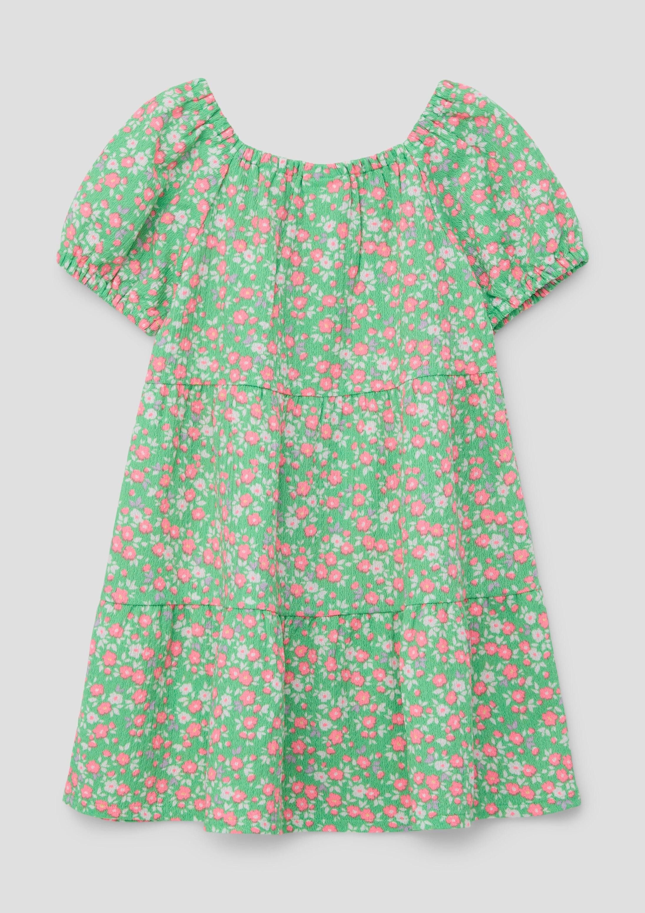 s.Oliver Minikleid Kleid Crêpe-Kleid mit Puffärmeln