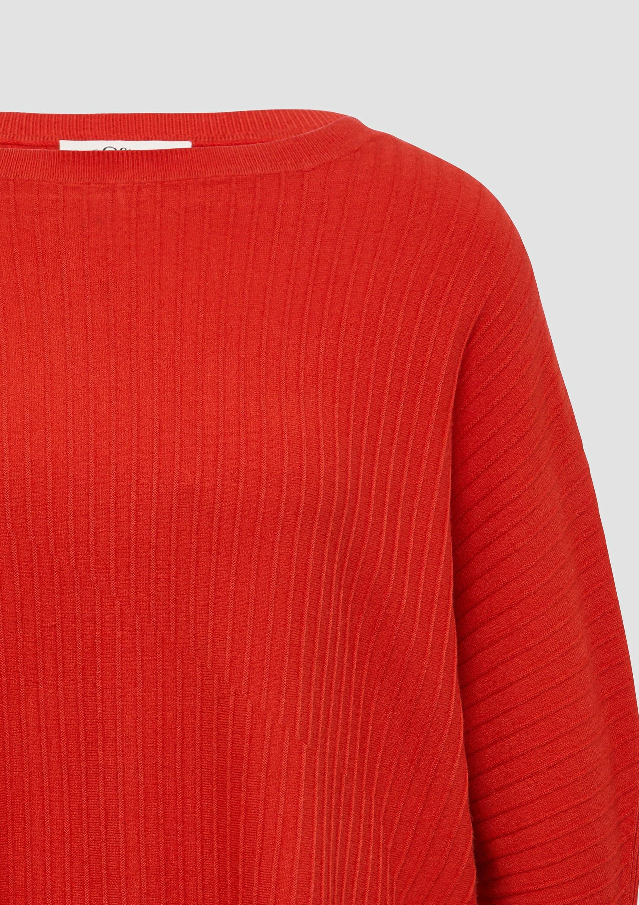 s.Oliver 3/4 Arm-Pullover Strickpullover Weicher Pullover mit Struktur und 3/4-Fledermausärmeln