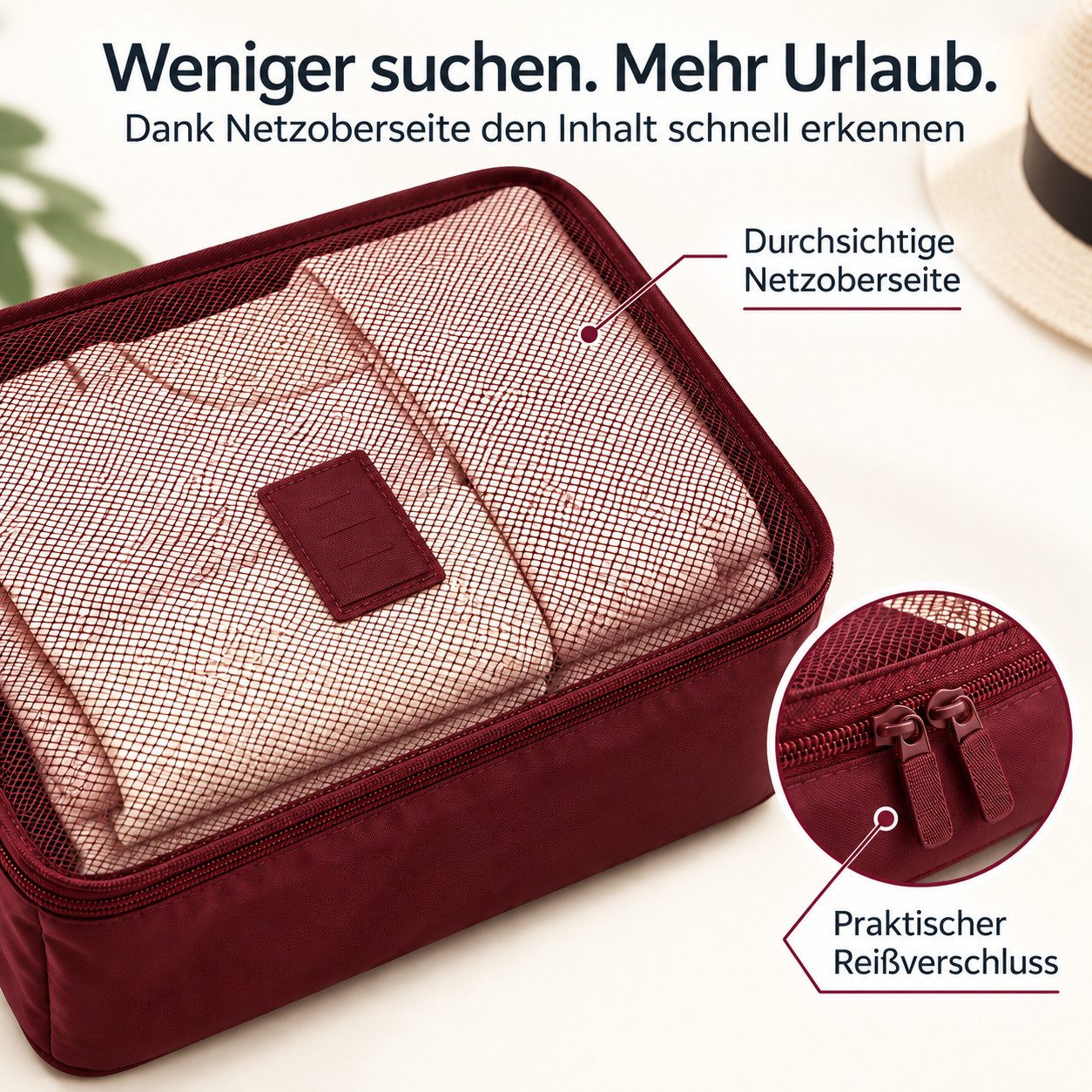 HS.SUPPLY Reisetasche 6er Set Reise-Organizer wasserdicht – Kleidung & Zubehör sortieren (6-teiliges Set), im praktischen Design, wasserdicht, große Kapazität – Bild 5 von 5