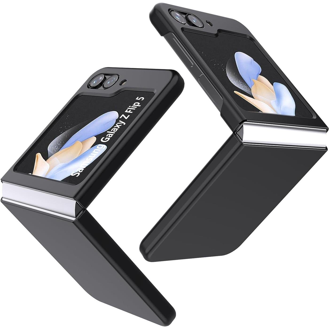 CoolGadget Handyhülle Black Series Handy Hülle für Samsung Galaxy Z Flip 5 6,7 Zoll, Edle Silikon Schlicht Robust Schutzhülle für Galaxy Z Flip 5 Hülle