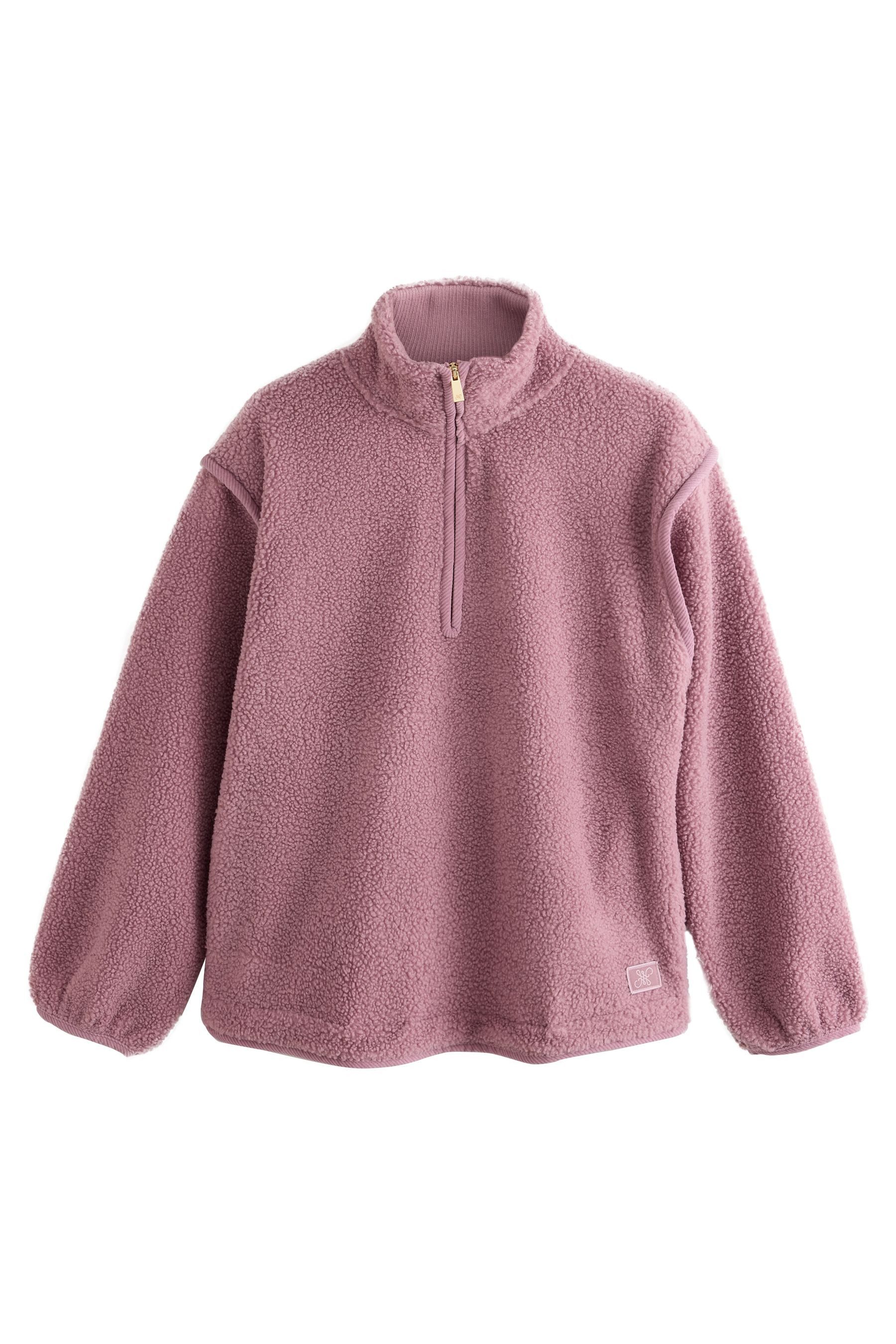 Next Fleecejacke Borg-Jacke mit Viertel-Reißverschluss (1-St)