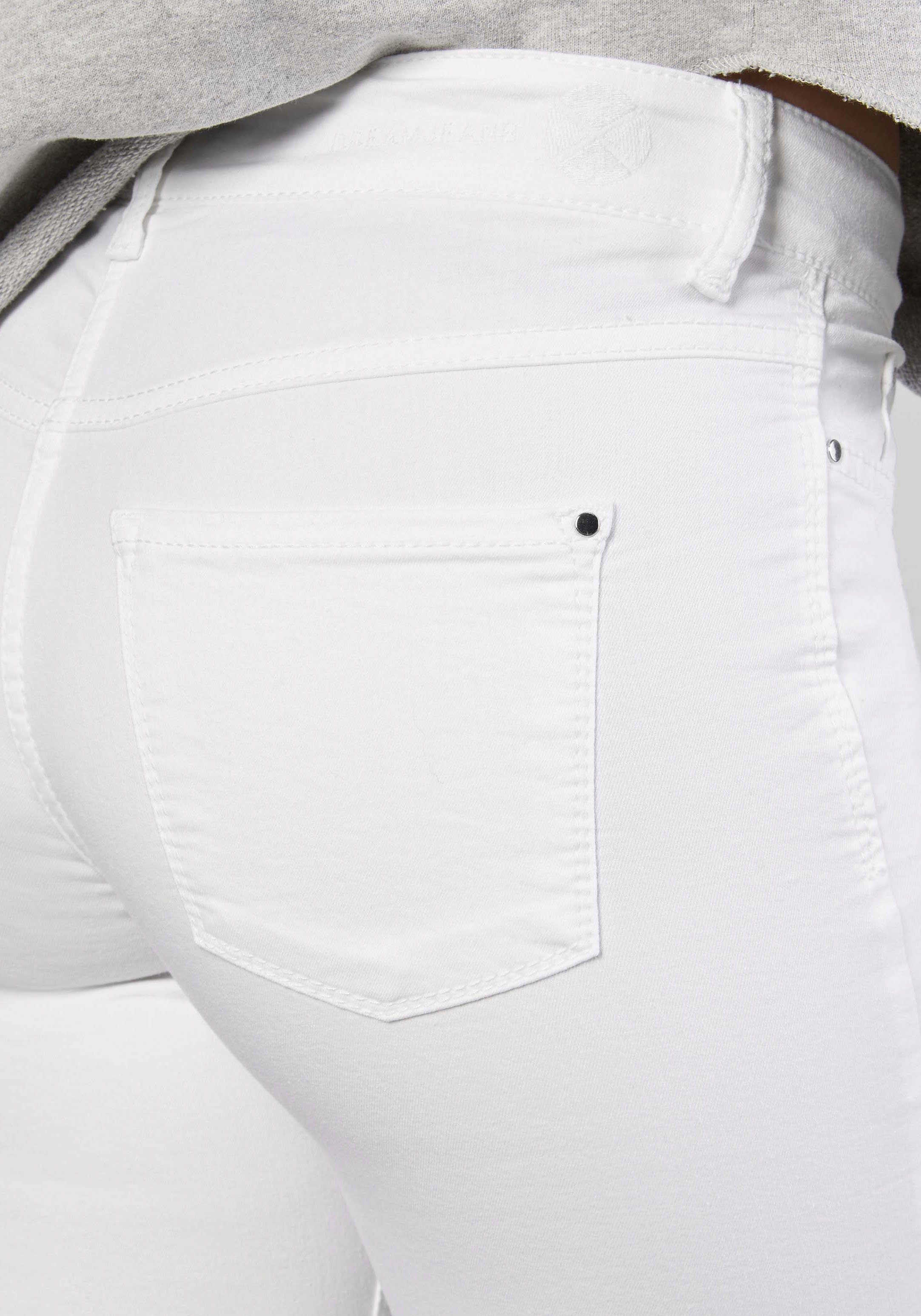 Skinny Sitz sorgt den perfekten Qualität Dream für whitedenim Skinny-fit-Jeans Hochelastische MAC