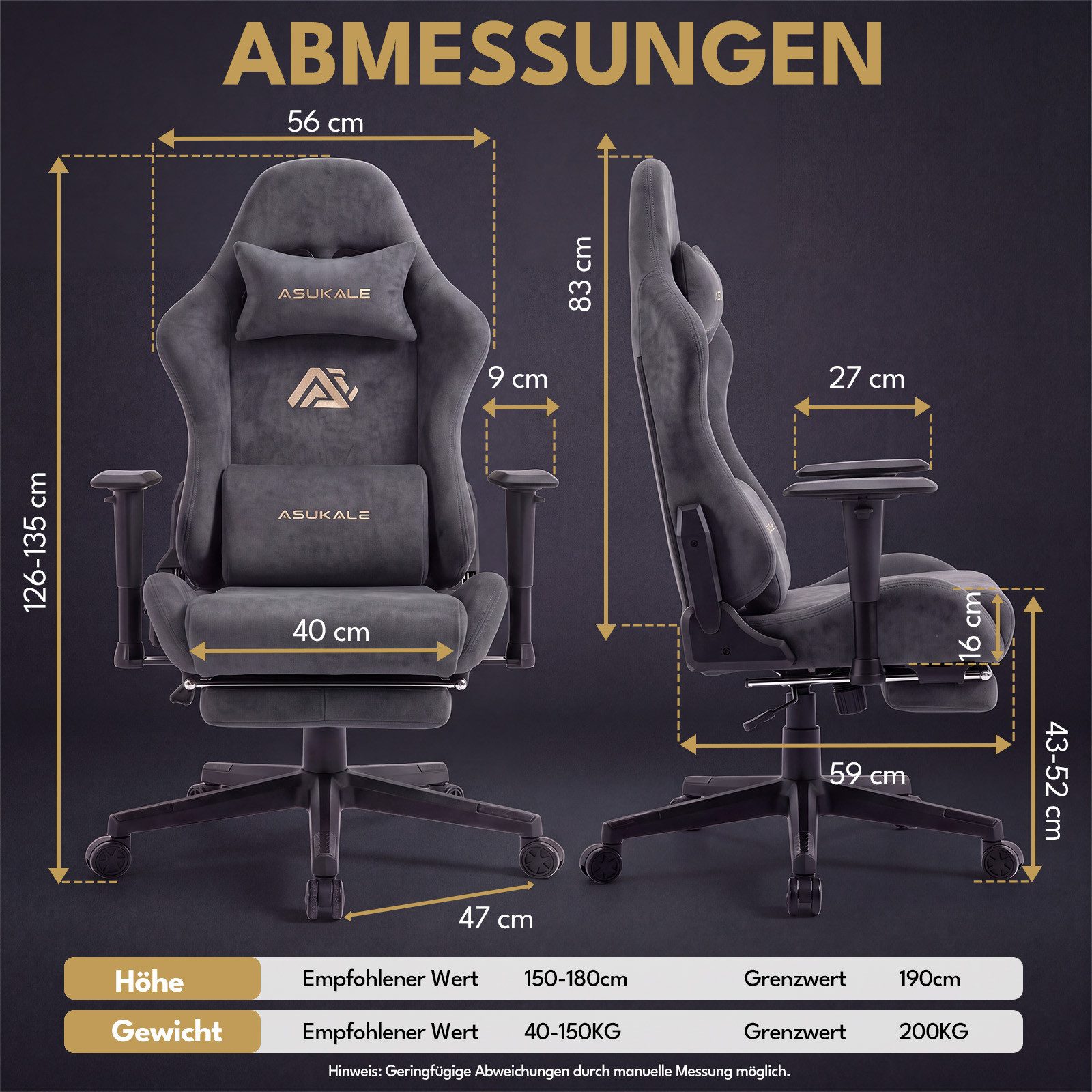 Asukale Gaming-Stuhl XXL Gaming-Stuhl ErgoComfort 4D mit Fußstütze – Bild 2 von 5