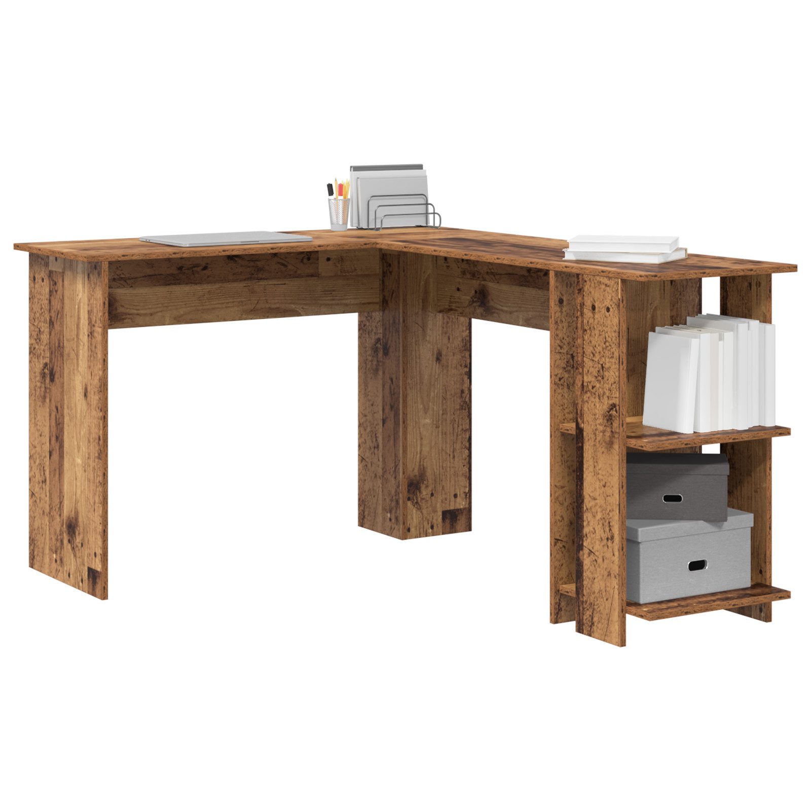 vidaXL Schreibtisch Brauner Eckschreibtisch Alte Holzoptik günstig online kaufen
