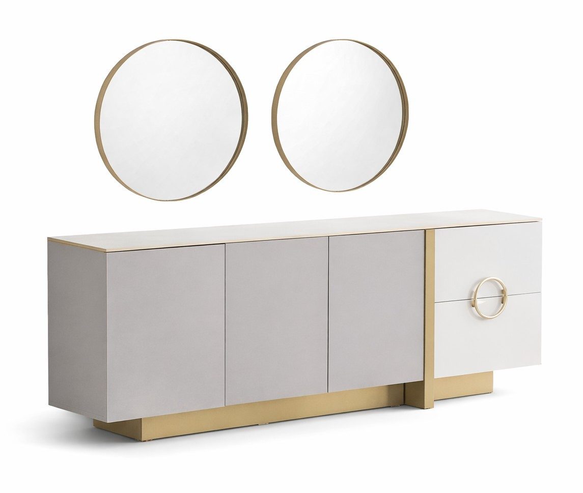Xlmoebel Buffetaufsatz Elegantes Sideboard mit Spiegel für stilvolle Wohnräume, Made in Europa