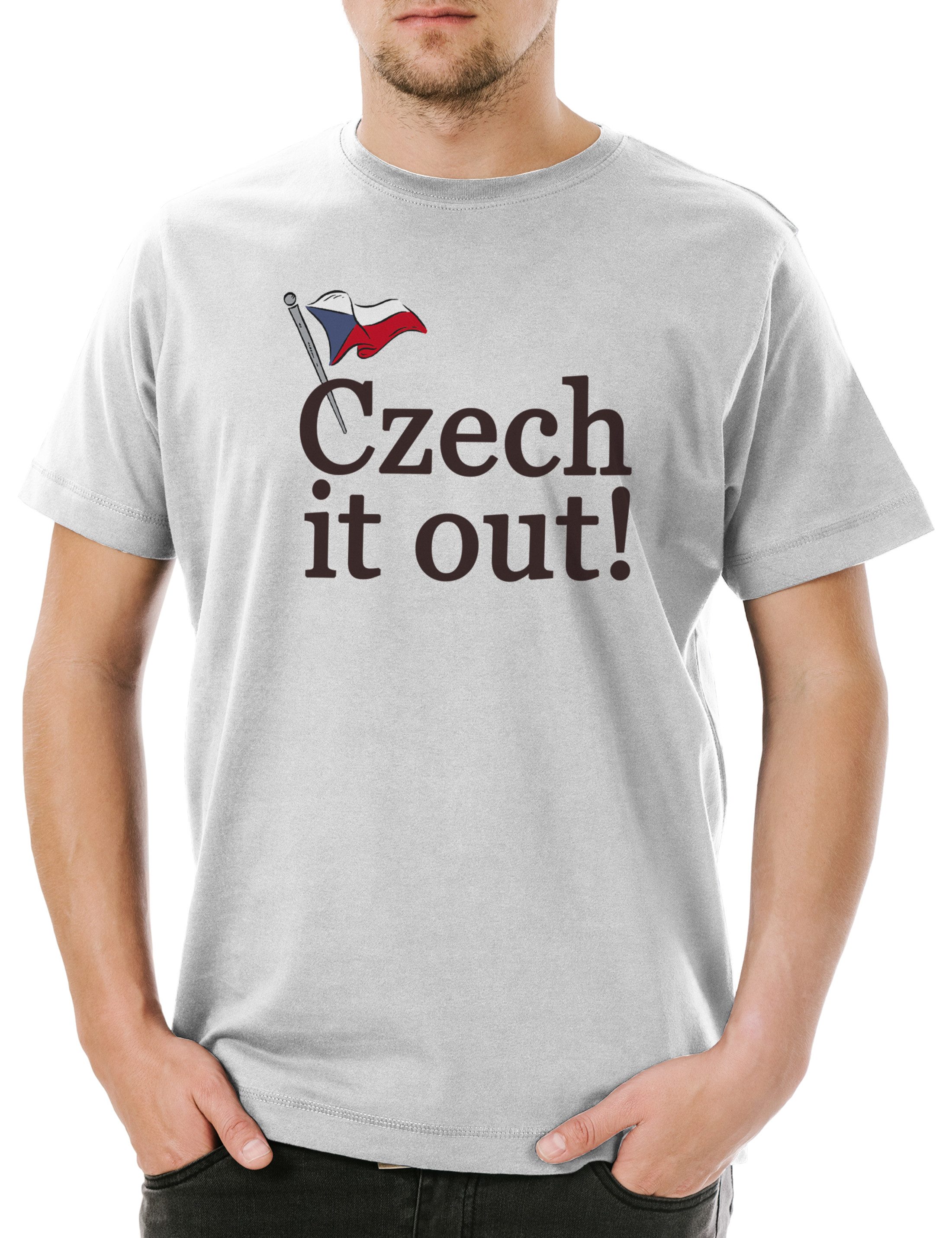 Print-Shirt Czech It Out Herren T-Shirt Tschechoslowakei Tschechisch Holiday Check