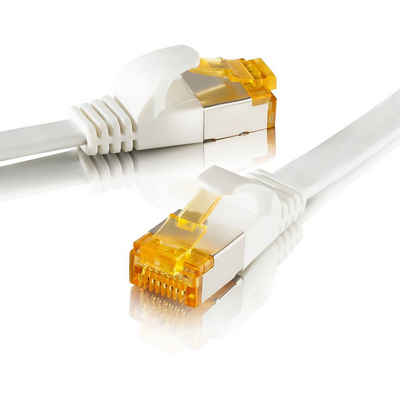 SEBSON LAN Kabel 15m CAT 7 flach, Netzwerkkabel 10 Gbit/s, RJ45 Stecker Netzkabel, (1500 cm)