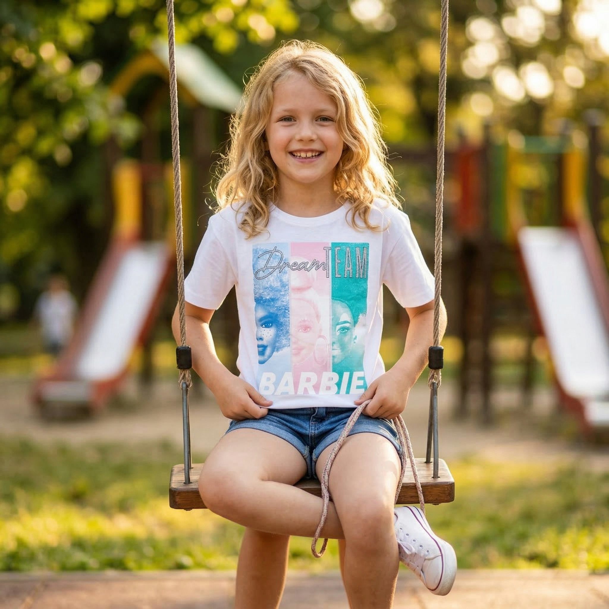 Barbie Print-Shirt Barbie and Friends Mädchen T-Shirt kurzarm Shirt 100% Baumwolle, Gr. 134 bis 164