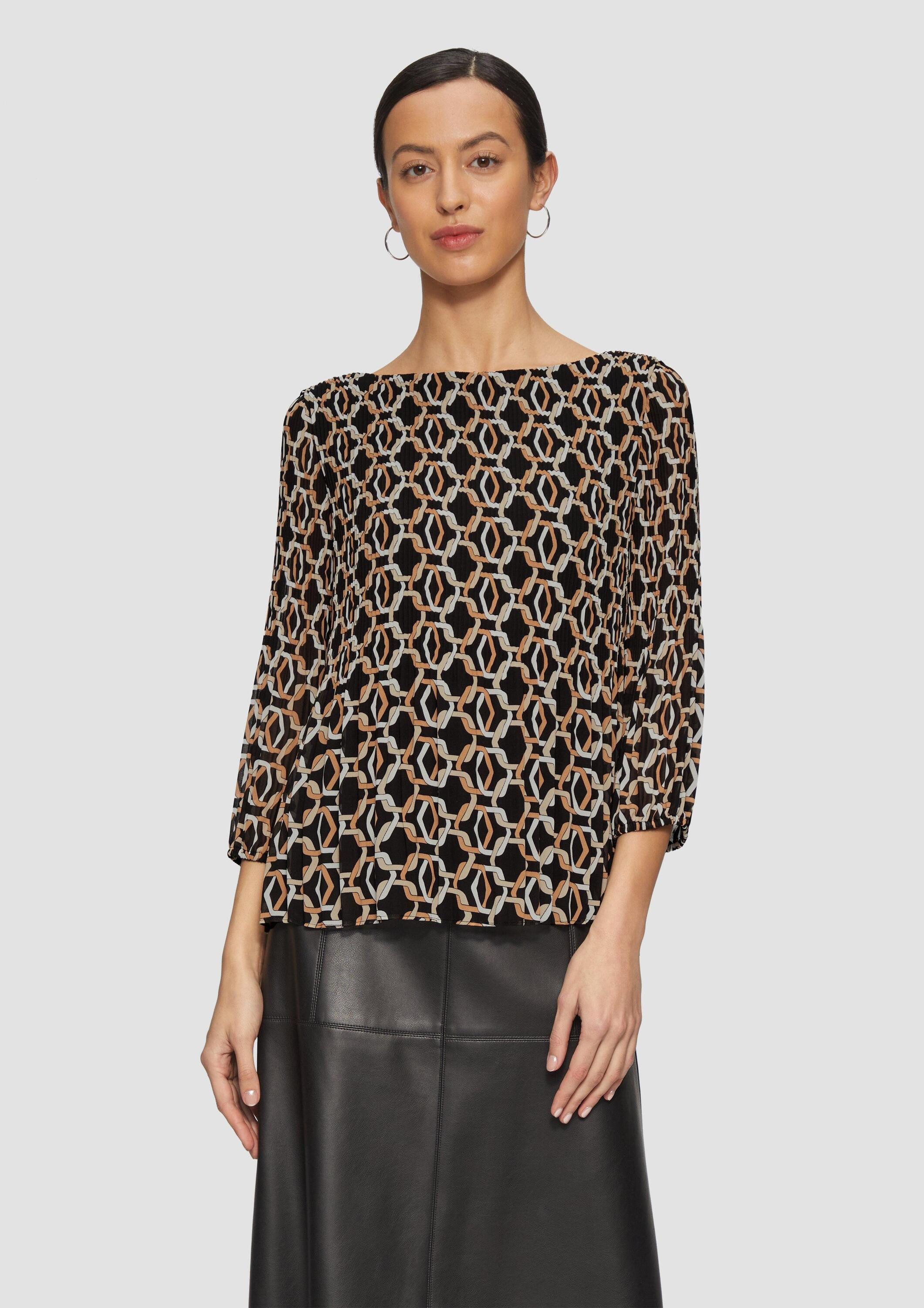 s.Oliver Kurzarmbluse Bluse Chiffonbluse mit 3/4-Arm günstig online kaufen