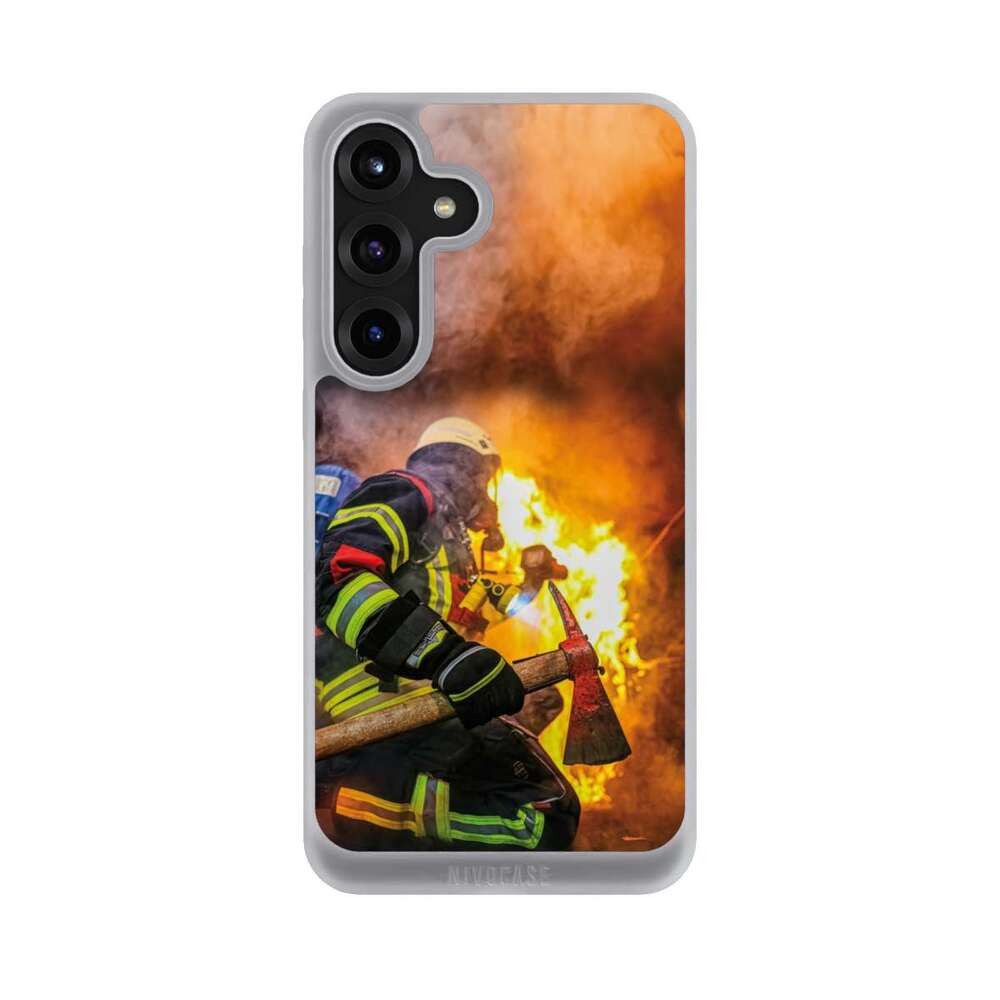 NIVOCASE Handyhülle Feuerwehr Feuer Lebensretter Volunteer Firefighter, Samsung Galaxy S25+ Handyhülle Hülle NIVOpure Case Frozen