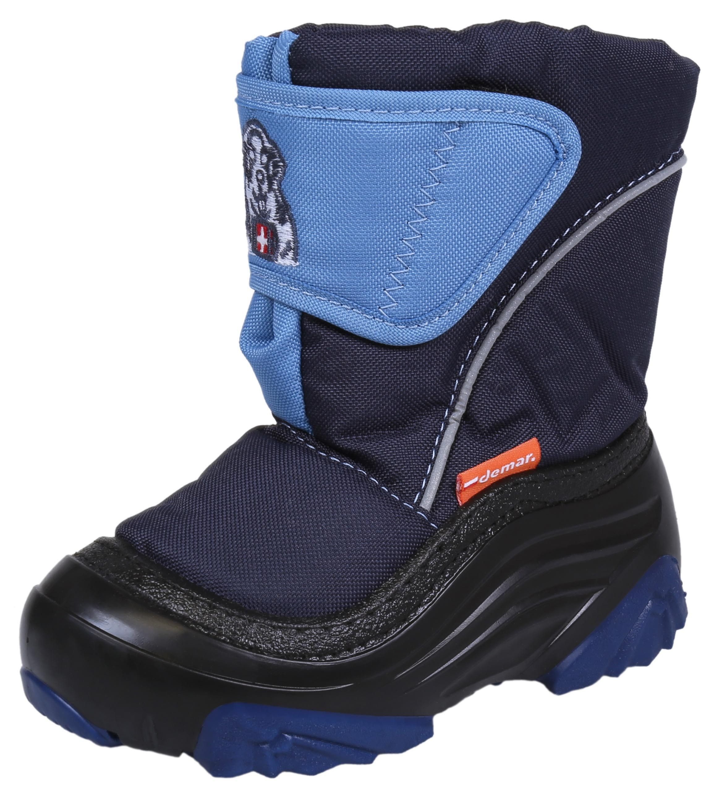 Demar Dunkelblau-blaue, gefütterte Kinder-Winterstiefel DOGGY DEMAR 20/21 EU Babystiefel