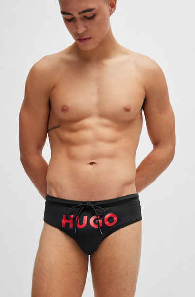 HUGO Badehose LAGUNA mit großem kontrastfarbenem HUGO Logo-Schriftzug