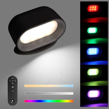 BlingBin LED Wandleuchte magnetische Wandlampe,Leselampe,Fernbedienung Licht, LED wechselbar, Augenschutz, kabellos, 9 Farben, aufladbar, Fernbedienung