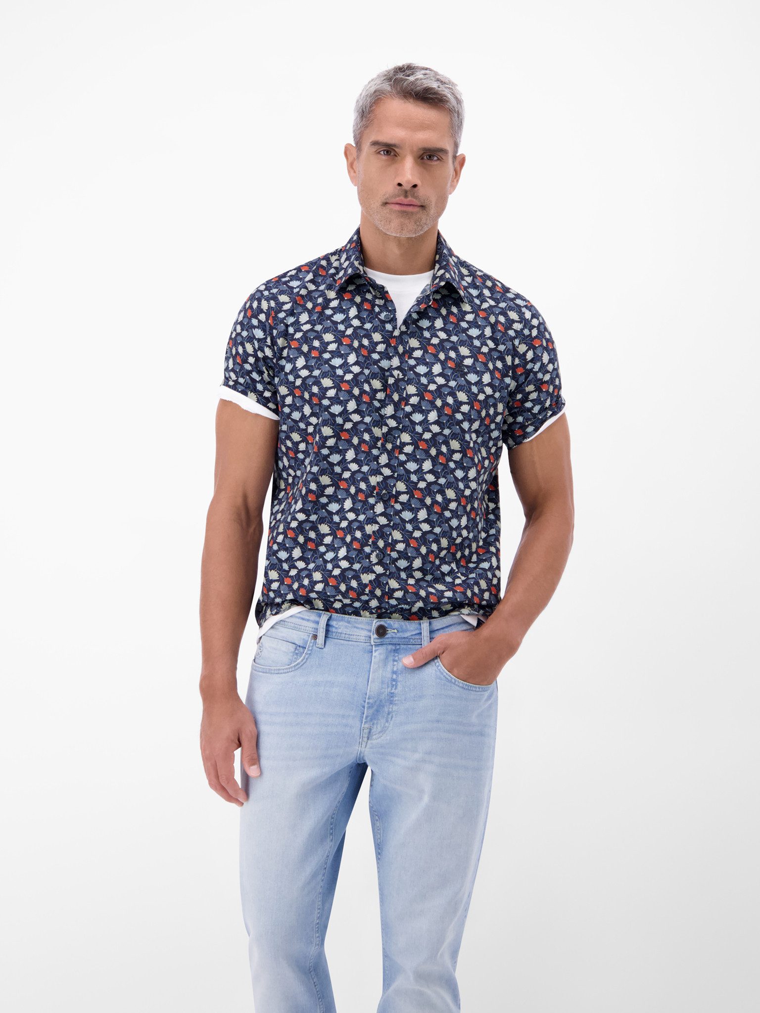 LERROS Kurzarmhemd mit Allover-Minimal-Print günstig online kaufen