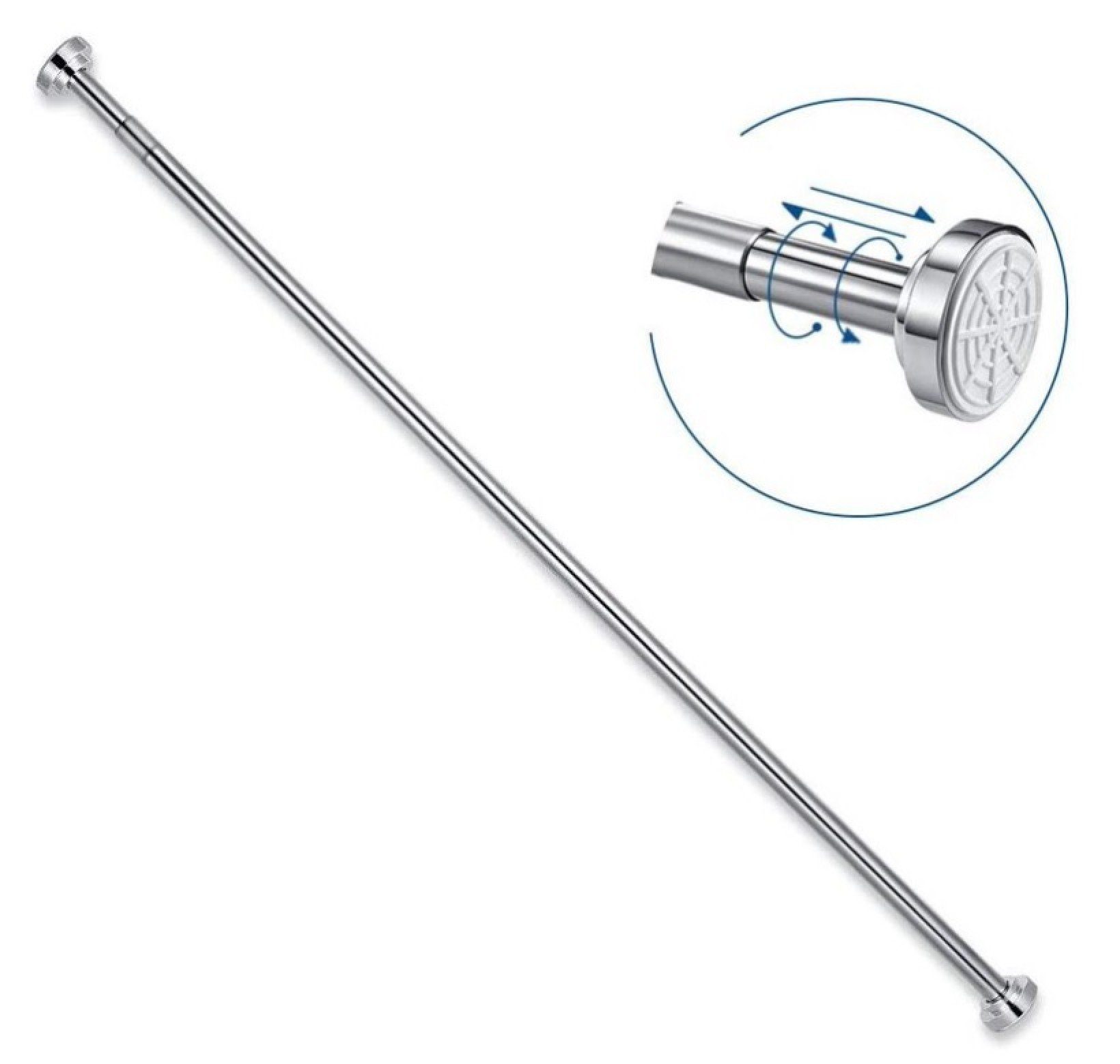 BAYLI Duschvorhangstange 100 cm Duschvorhangstange ohne Bohren verstellbar von 105cm bis 170cm