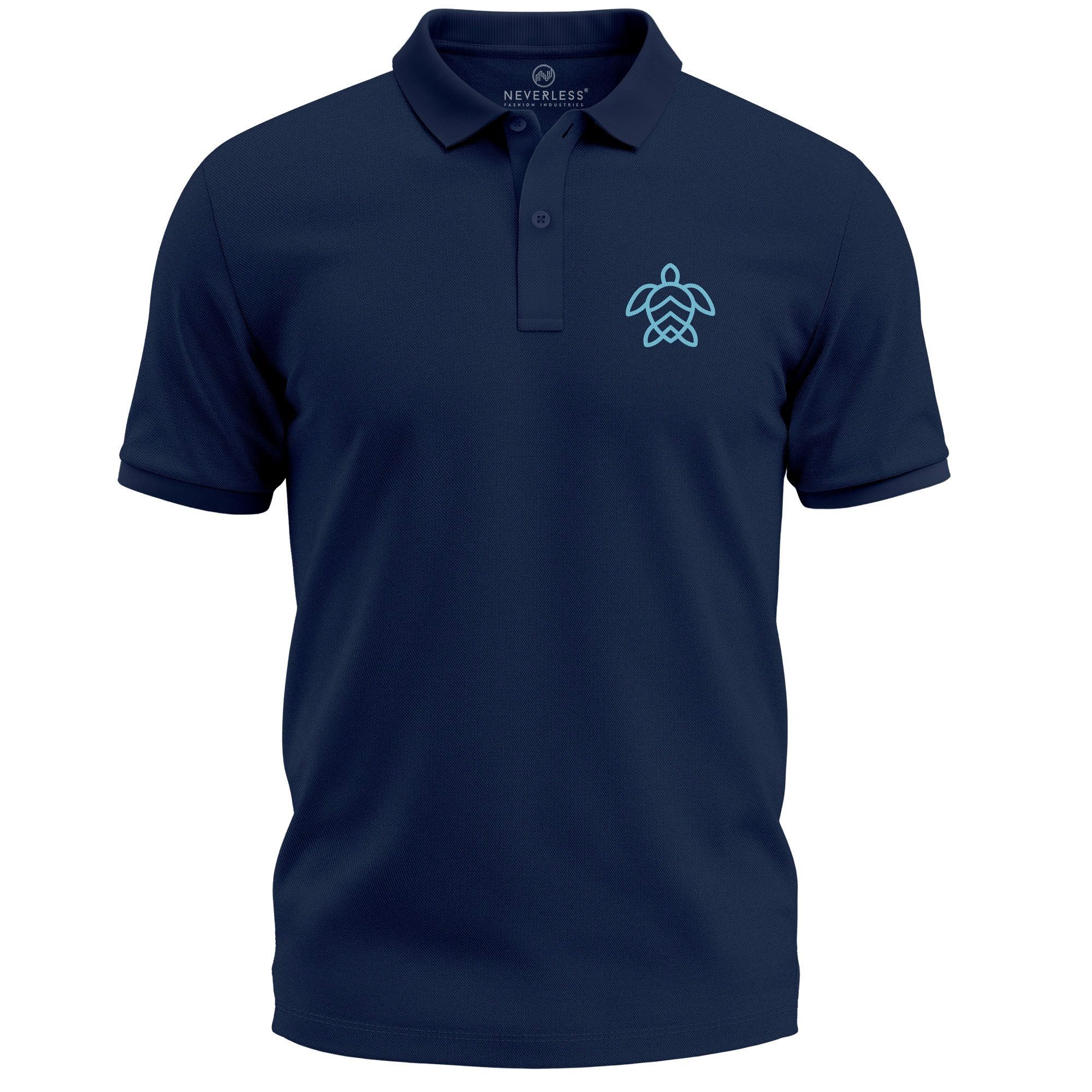 Poloshirt Poloshirt Herren mit Schildkröten Aufdruck– Kurzarm Polo Sommer