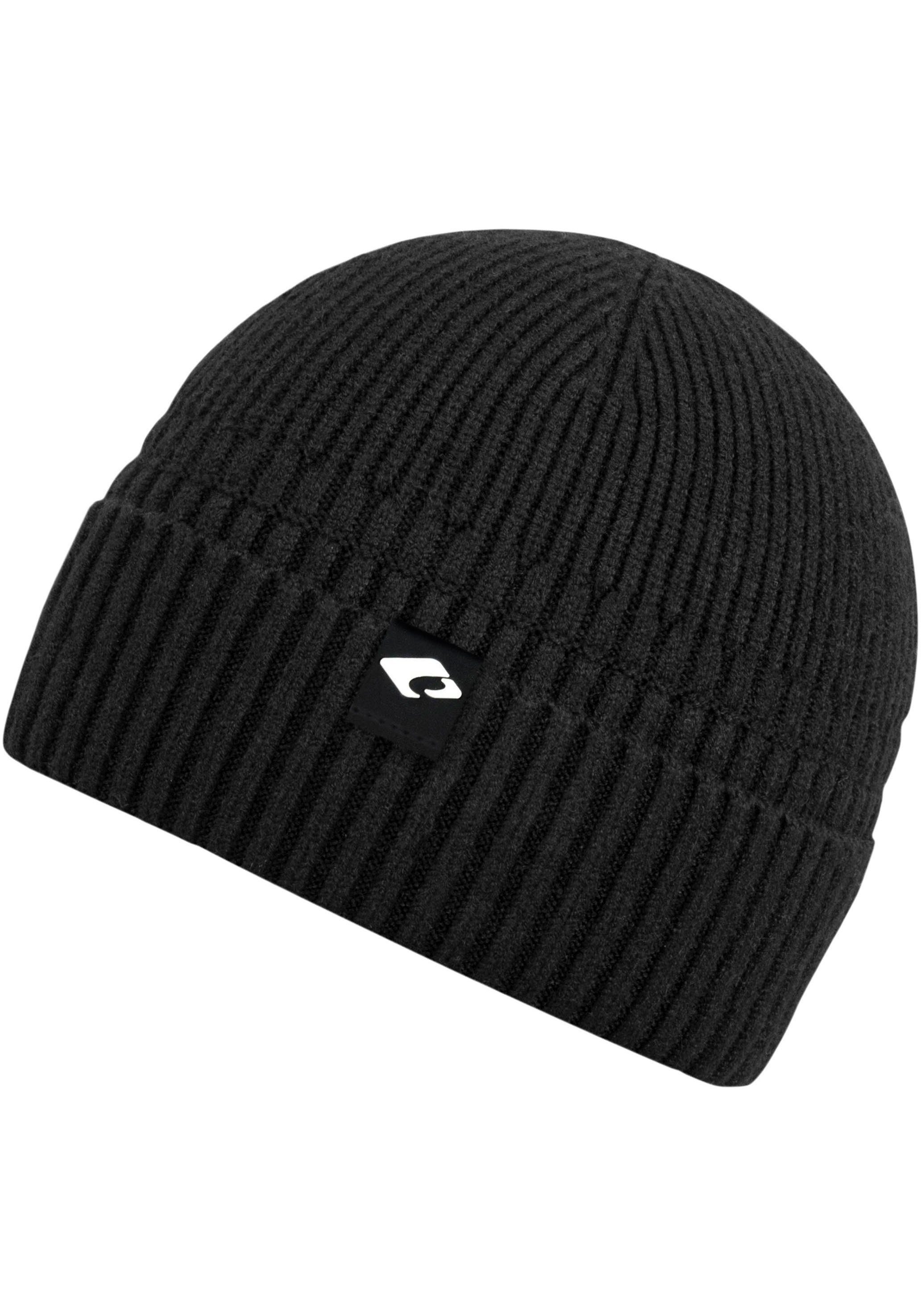 chillouts Strickmütze Hugo Hat Feiner Rippenstrick black