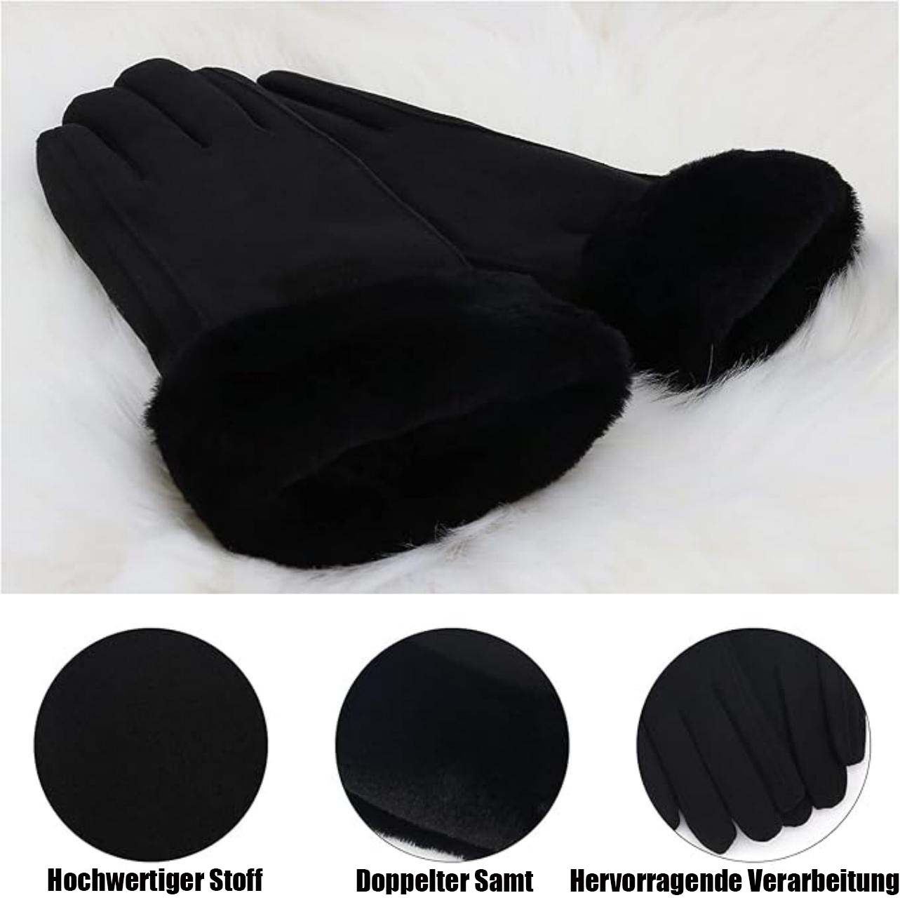 Bextsrack Fleecehandschuhe Winterhandschuhe Damen,Handschuhe Warm mit Thermofleece Gefüttert