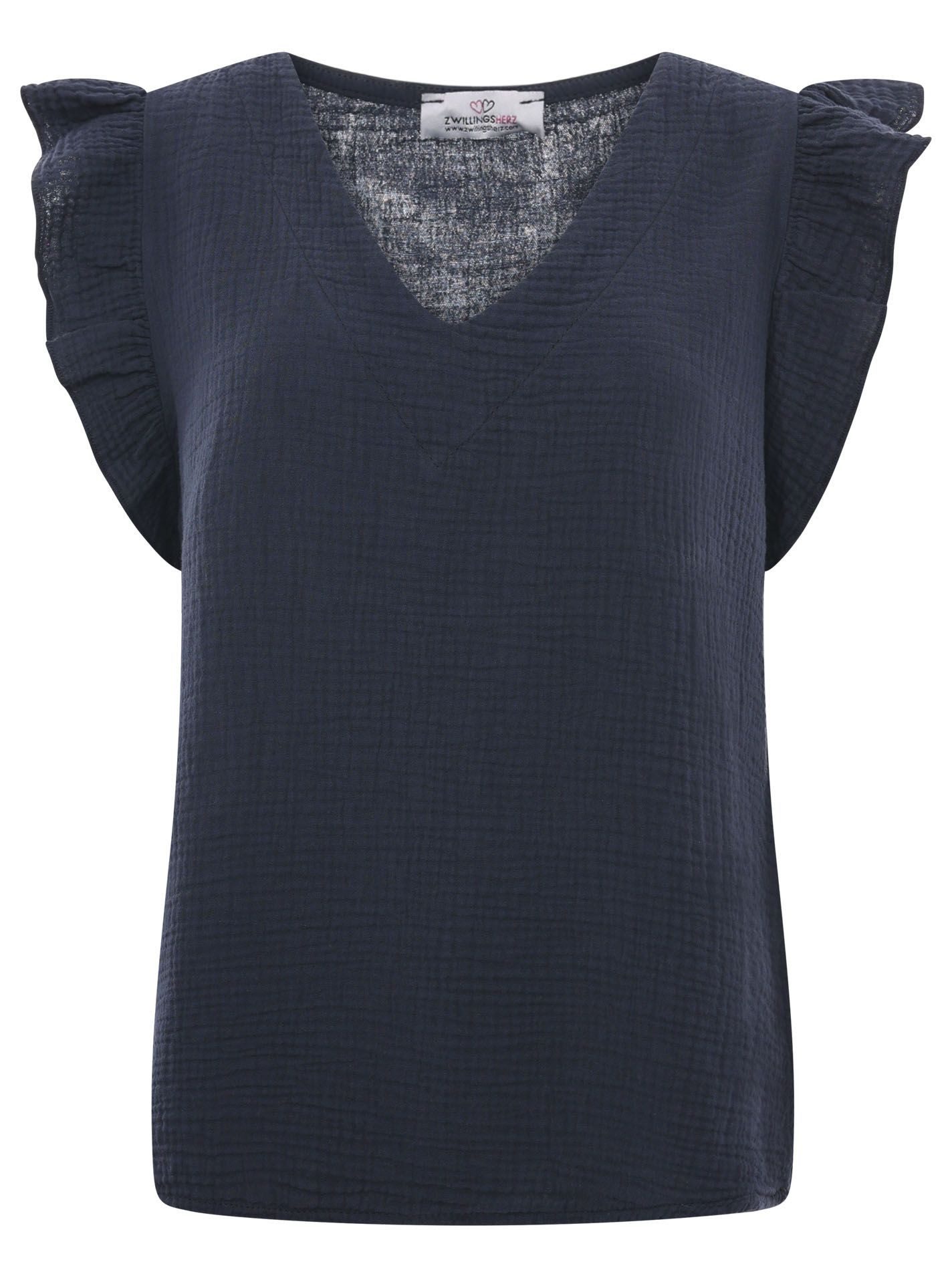 Zwillingsherz Blusenshirt Kurzarmbluse "Gisele"