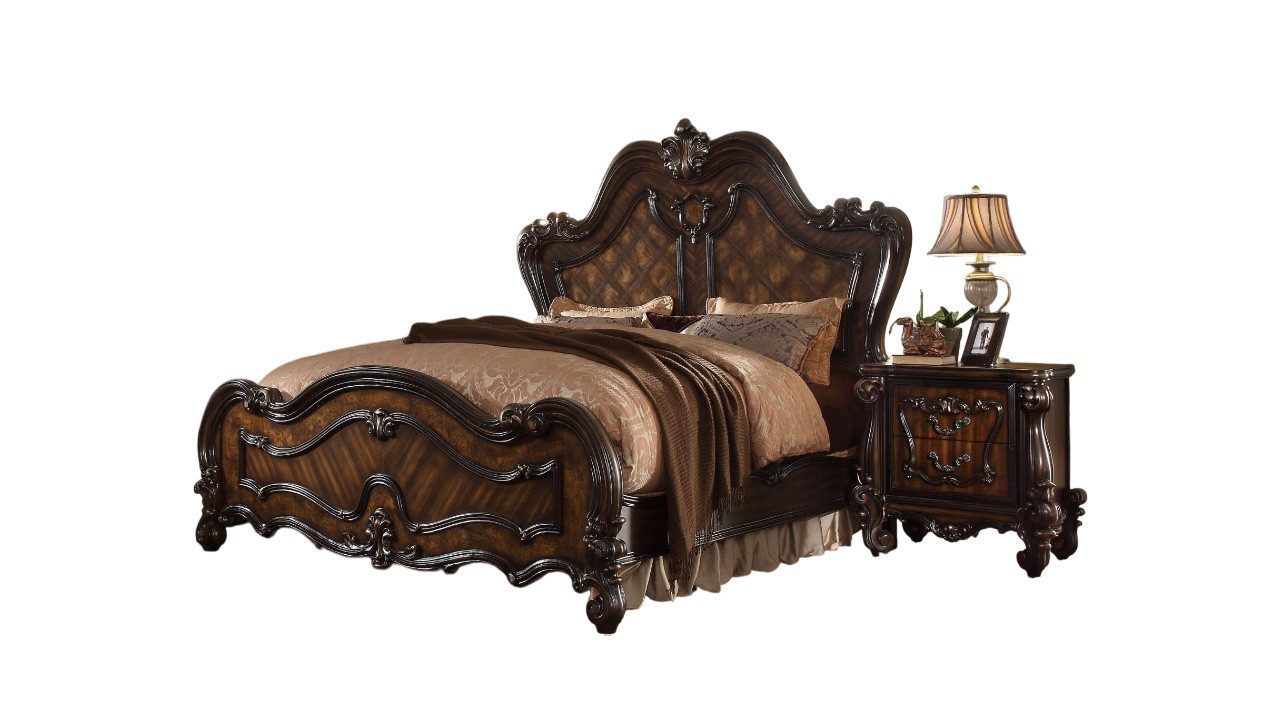 JVmoebel Polsterbett Chesterfield Doppelbett Ehebett Betten Barock Antik Stil neu Braun, Made in Europa