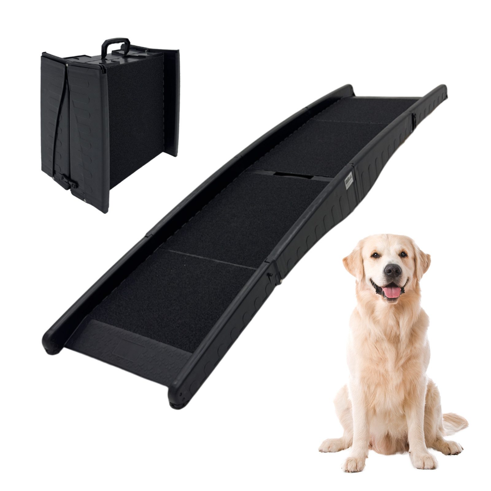 TRUTZHOLM Hunderampe 3-fach klappbar 152x40 cm 75 kg Tragkraft Anti-Rutsch Lauffläche