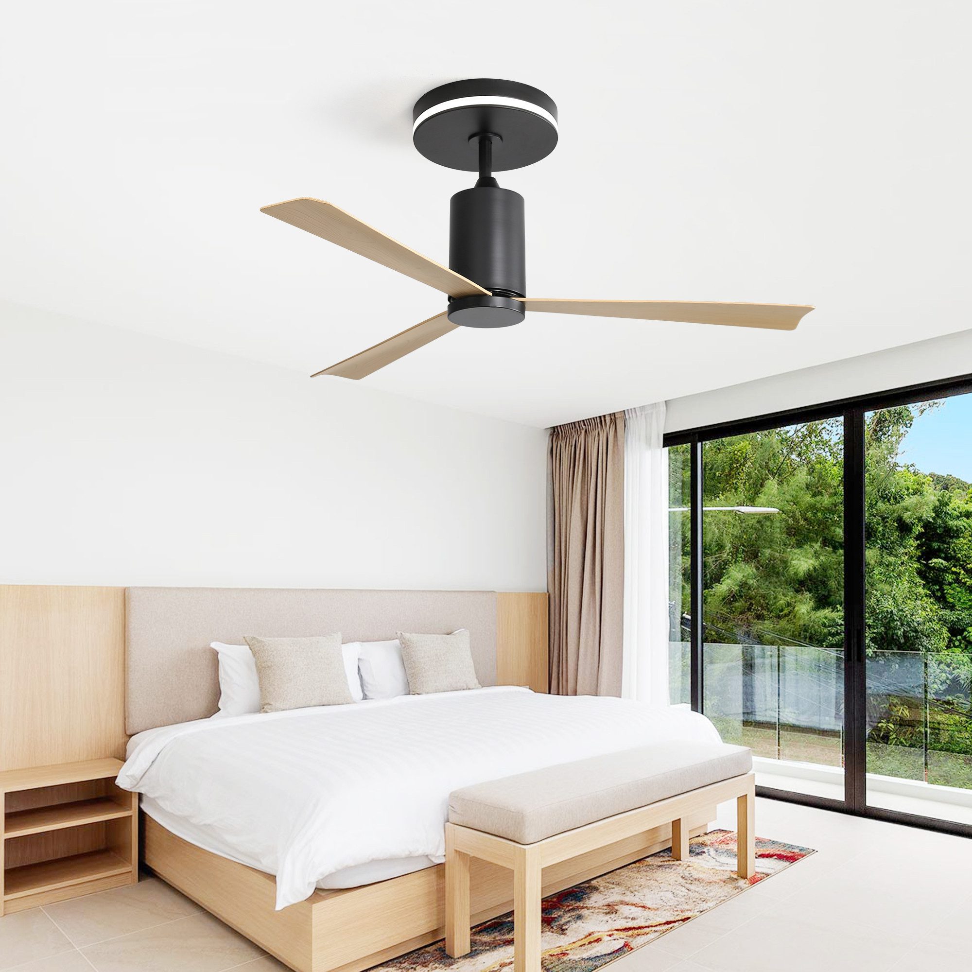 BlingBin Deckenventilator Holz Ventilator mit Beleuchtung günstig online kaufen