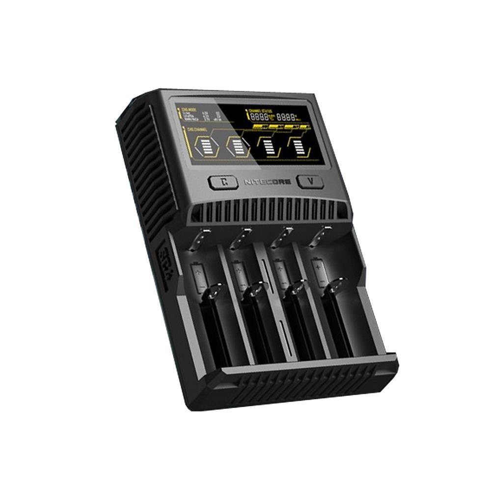Caricabatterie Nitecore SC4 - 4 Slot Intelligenti, Fino A 3A Per Slot, Display LCD A Colori, Per Li-Ion, NiMH, NiCd