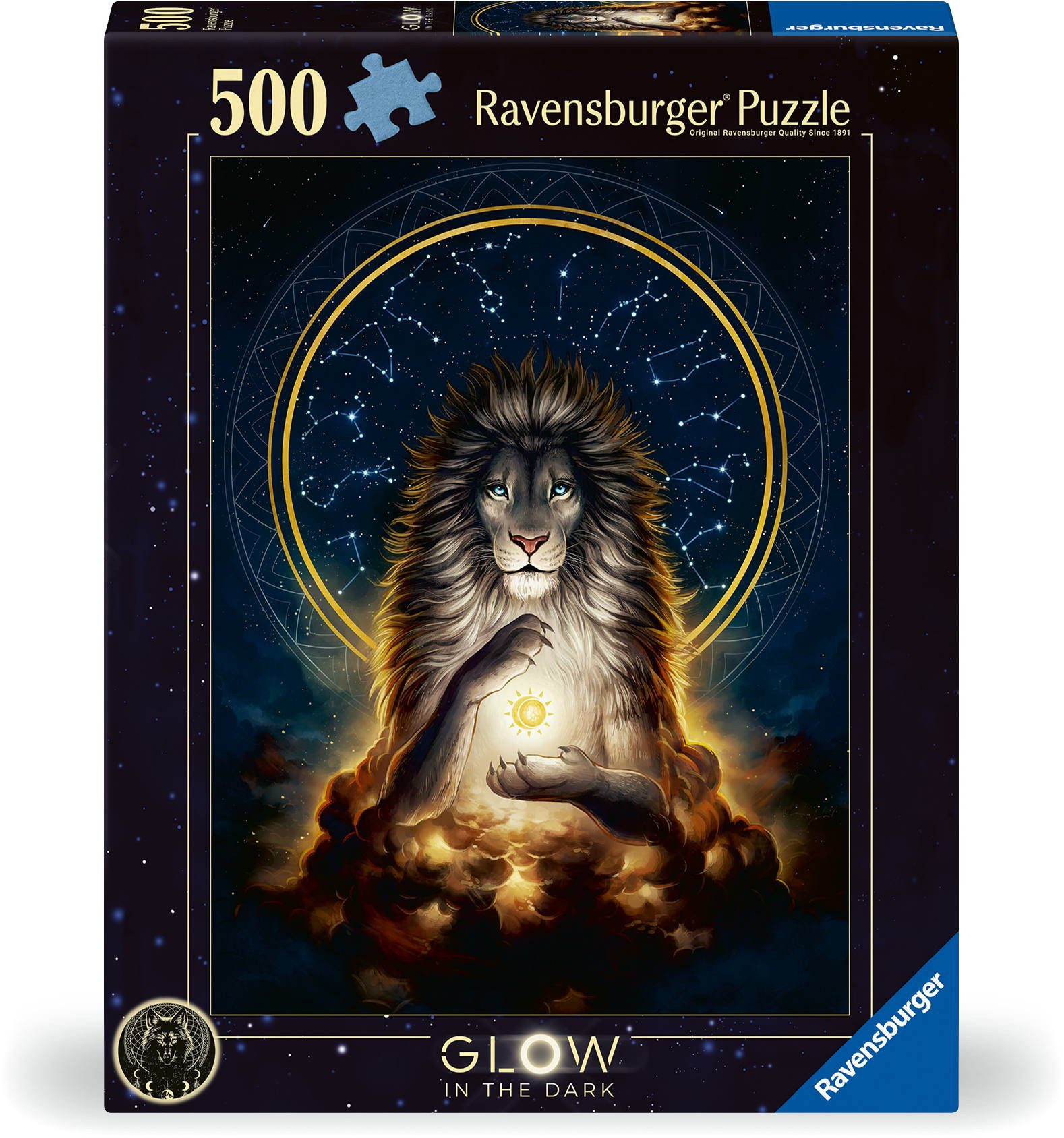 Ravensburger Puzzle 500 Teile Puzzle Glow in the dark Leuchtender Löwe 12000480, 500 Puzzleteile