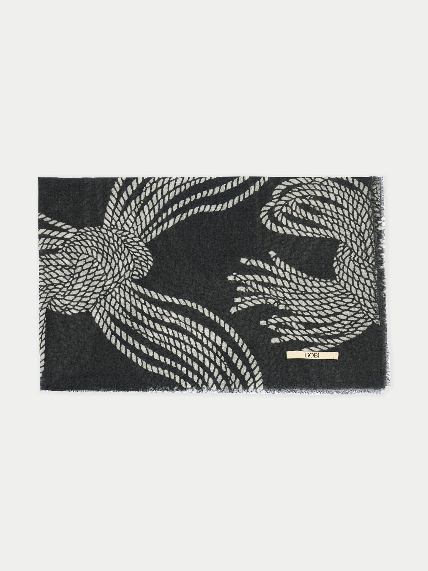 GOBI Cashmere Strickschal Kaschmir-Schal mit Seilknoten-Print