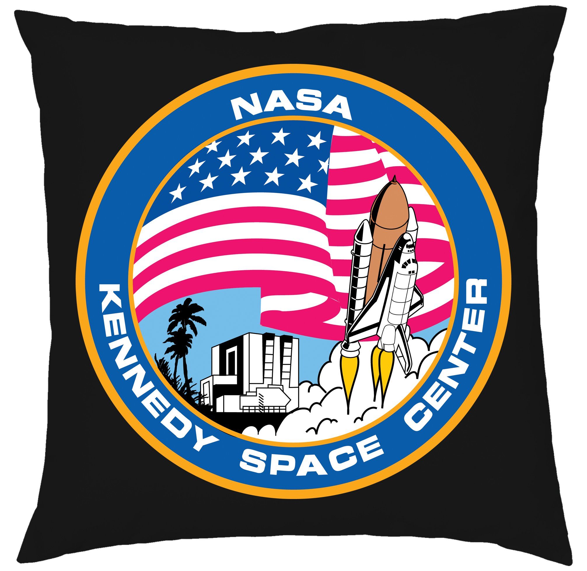 Schwarz Elon & Mond, Dekokissen NASA Füllung mit Kennedy Brownie Blondie Center Kissen Mission Space Mars