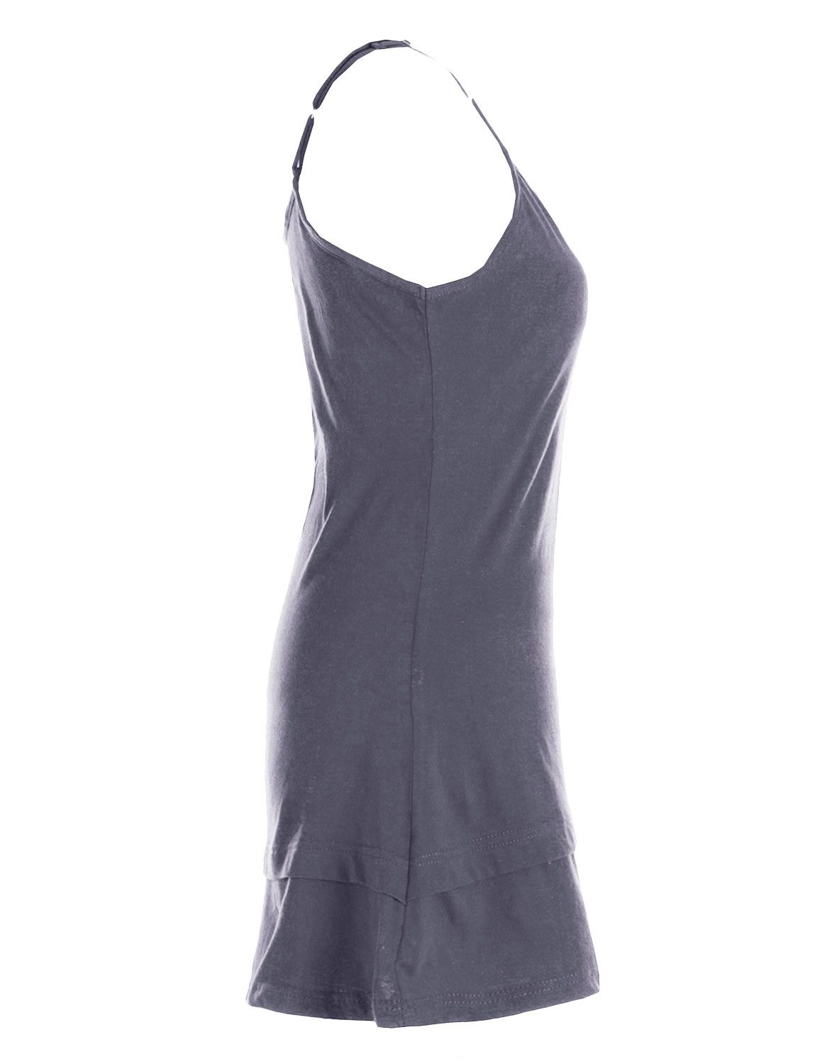 Vishes Minikleid Mini Trägerkleid Damen Unterkleid Jersey Baumwolle Schlicht Alternative Mode, Boho, Hippie, Ethno, Festival