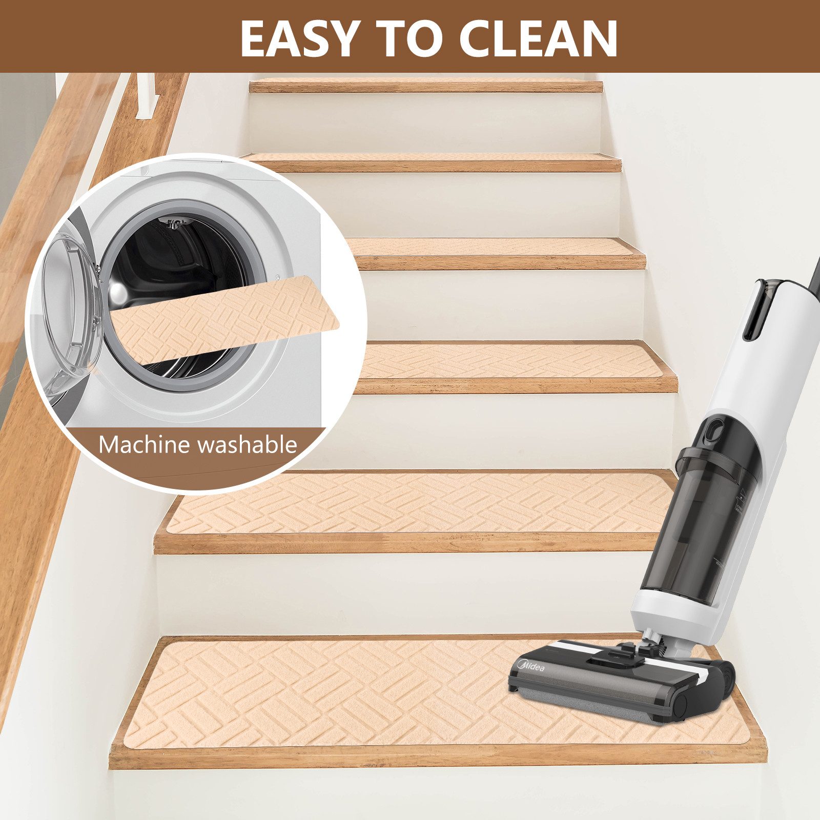 BlingBin Stufenmatte Treppenstufen Matten, 15 Stück Rutschfester Treppentep günstig online kaufen