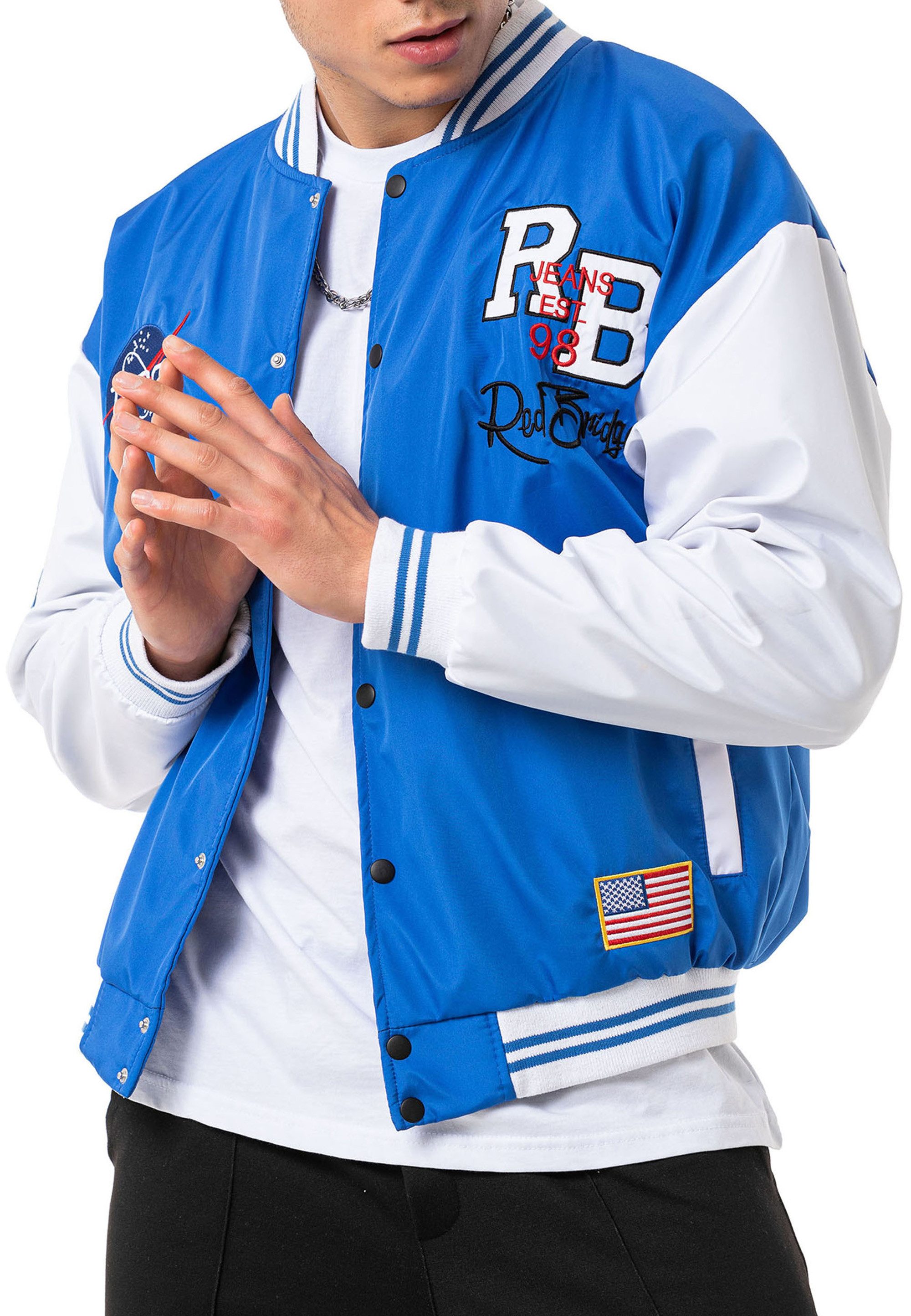 RedBridge Collegejacke im sportlichen Varsity-Look Baseballjacke Lässiger Oversized-Schnitt