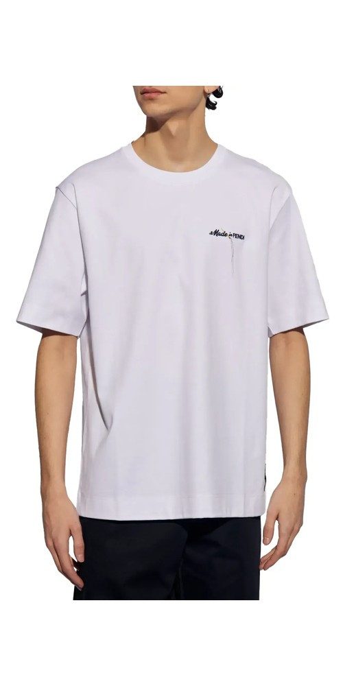 FENDI Print-Shirt Fendi Baumwoll T-Shirt Schwarz Herren
