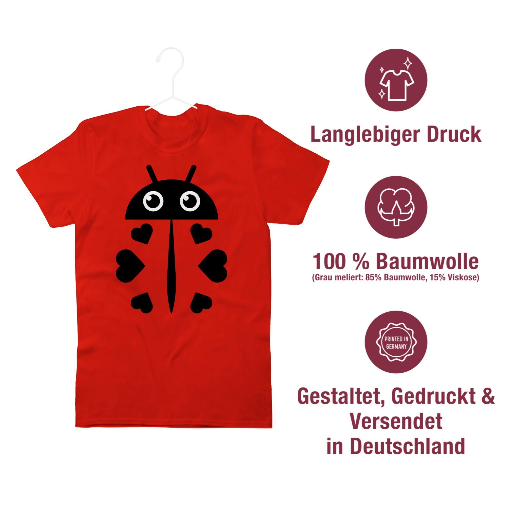 Shirtracer T-Shirt Marienkäfer Käfer Karneval Faschingskostüm Kindergar Kita Outfit Marienkaefer 1 - Kostüm Rot